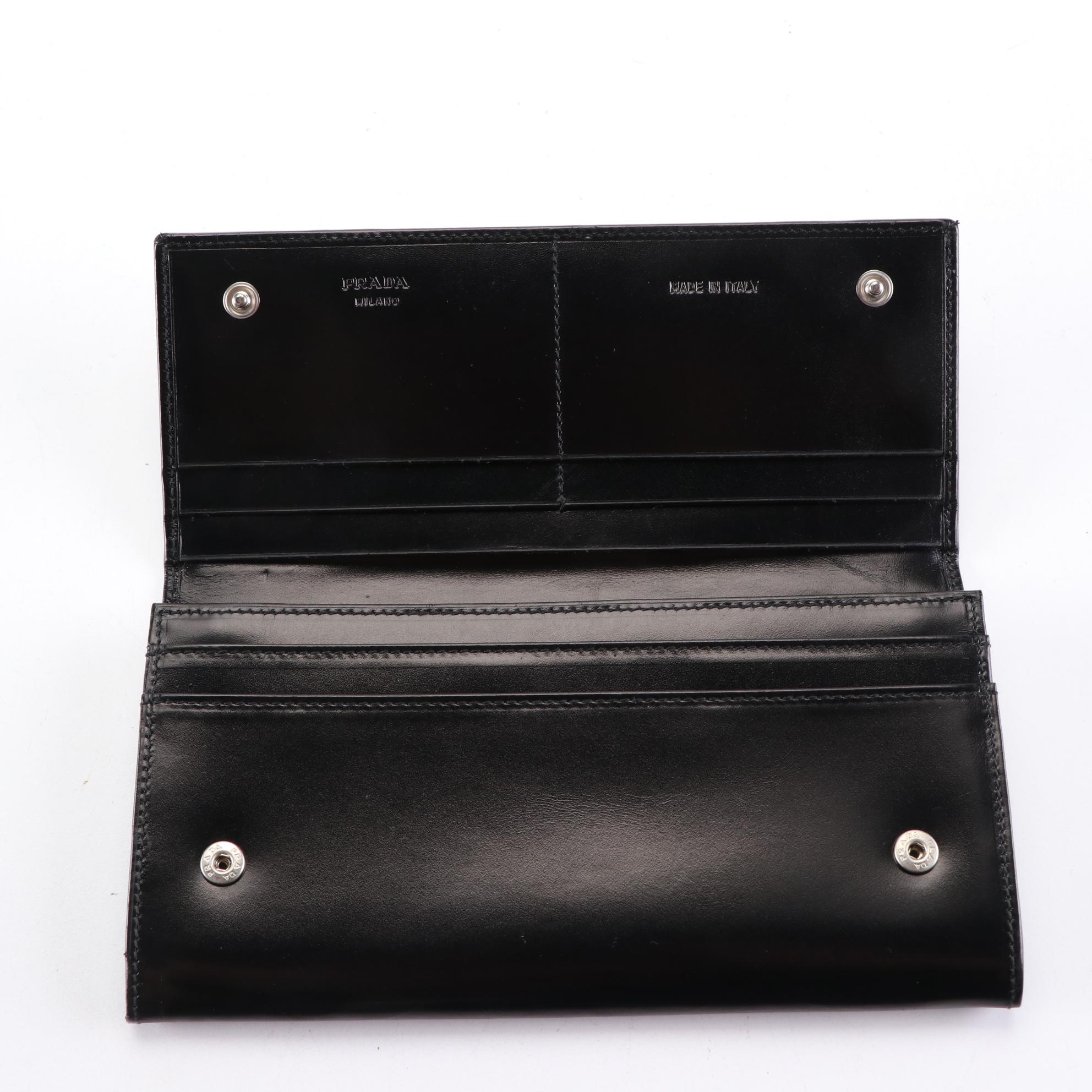 Prada Leather Long Wallet with Box