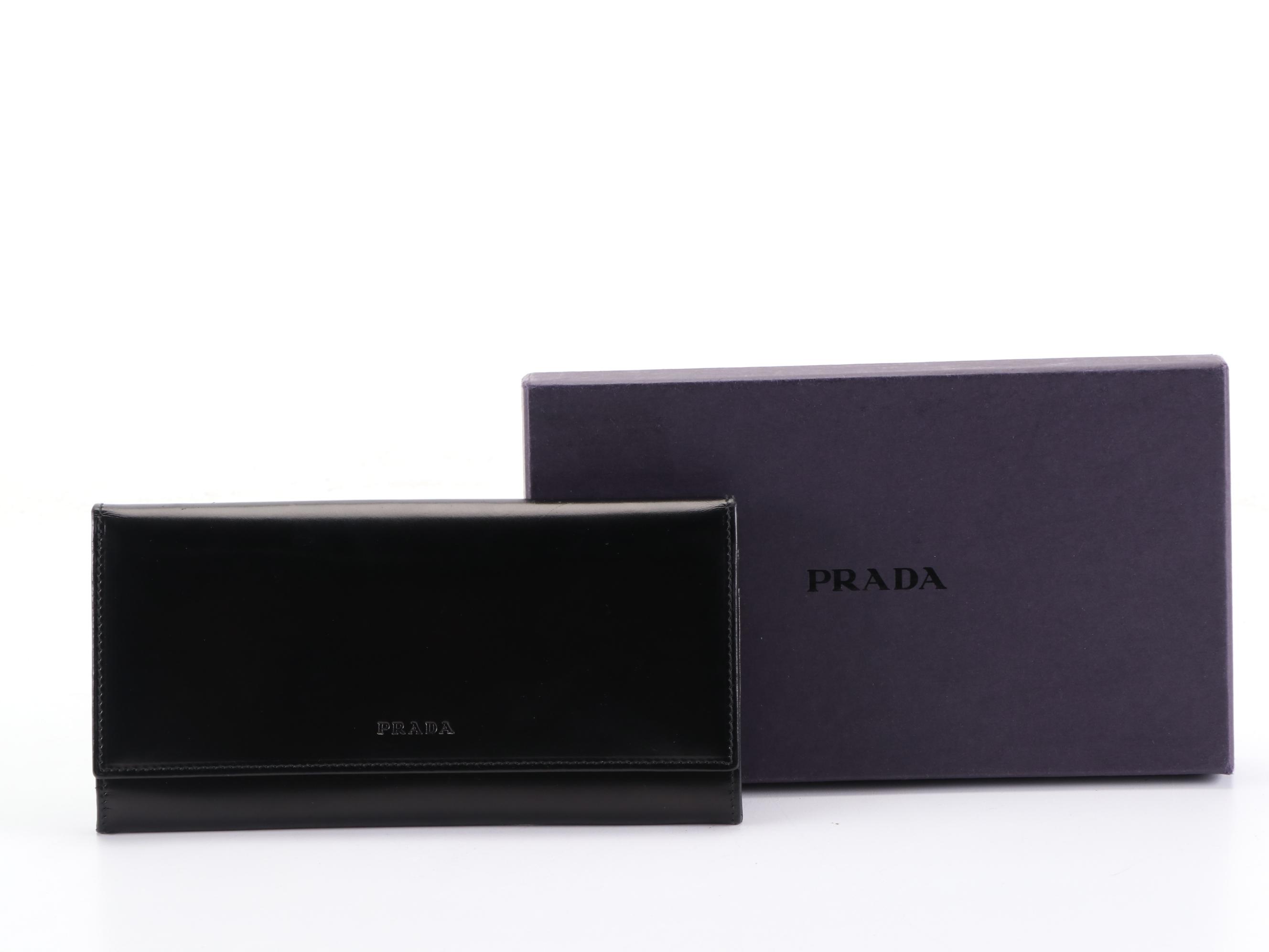Prada Leather Long Wallet with Box
