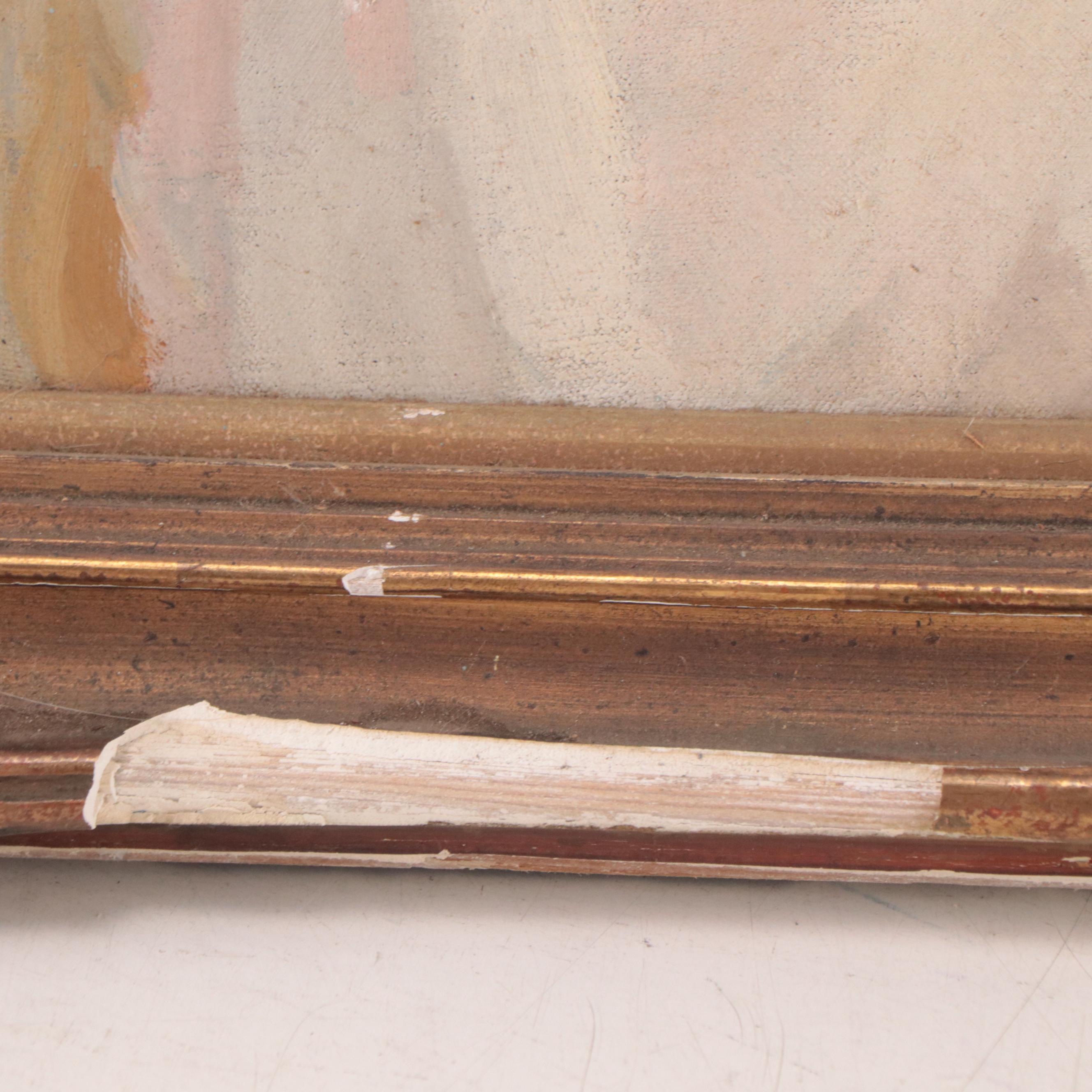 Portrait Oil Painting of Woman Wearing Bonnet