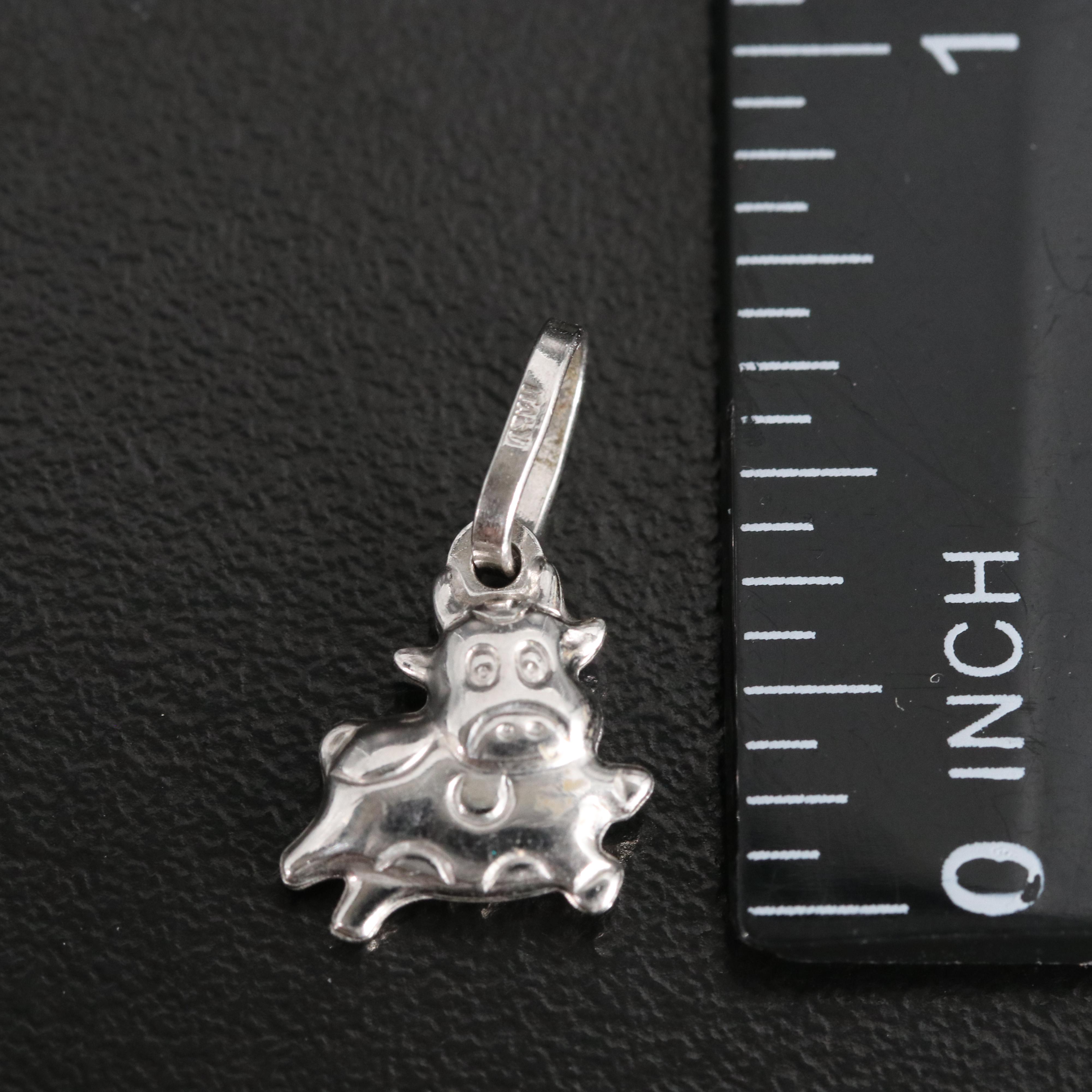 18K Leaping Cow Pendant