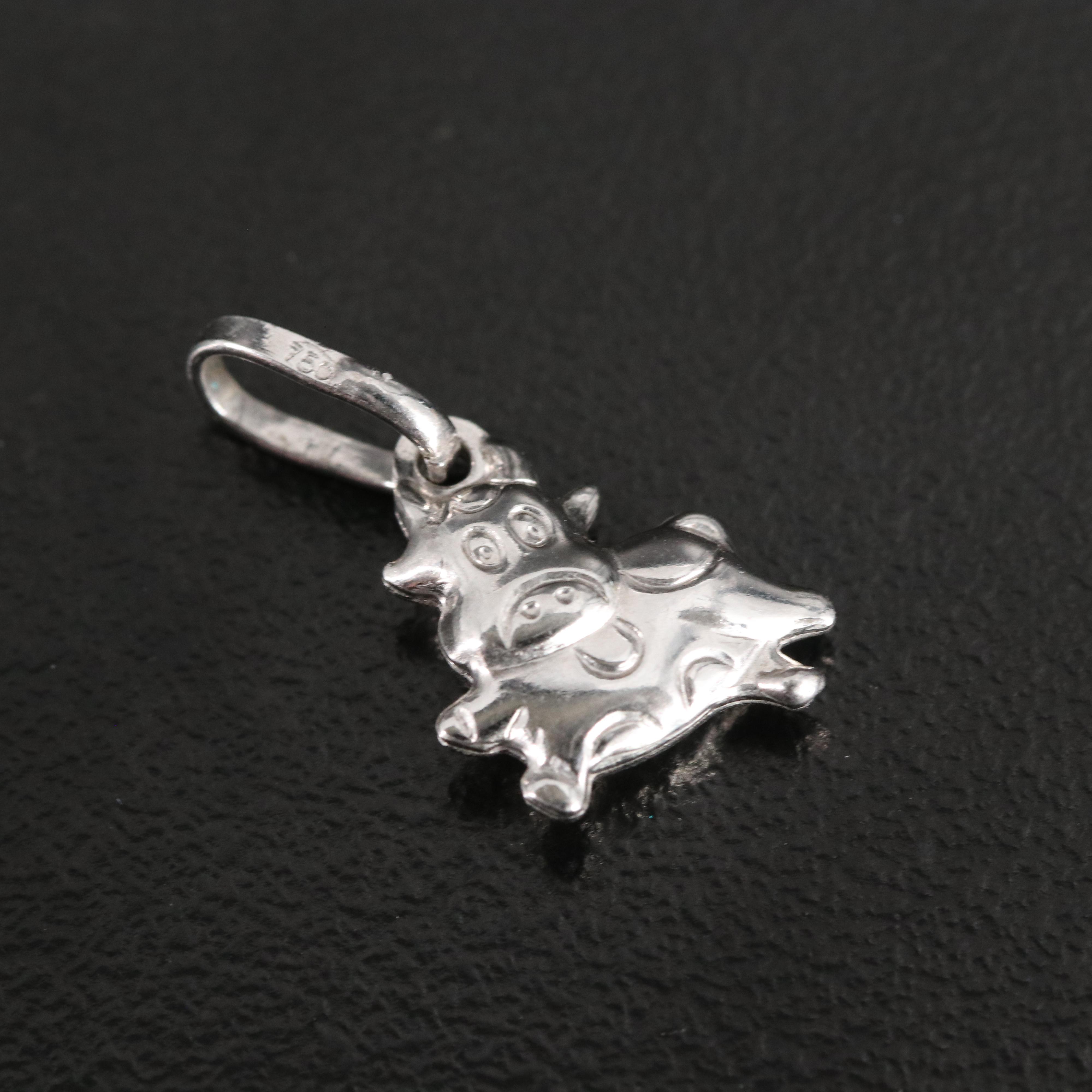 18K Leaping Cow Pendant