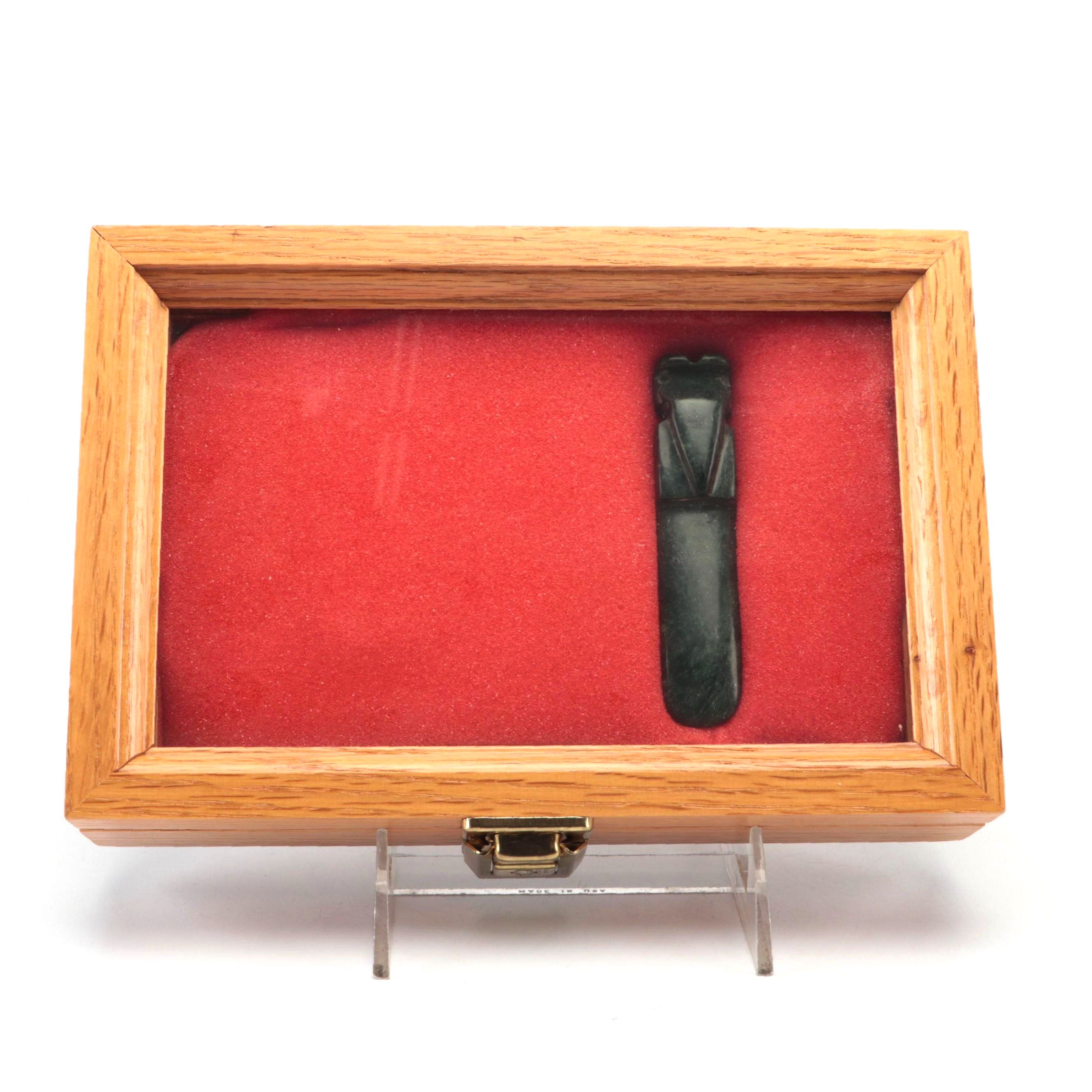 Mayan Style Aventurine Axe God Pendant