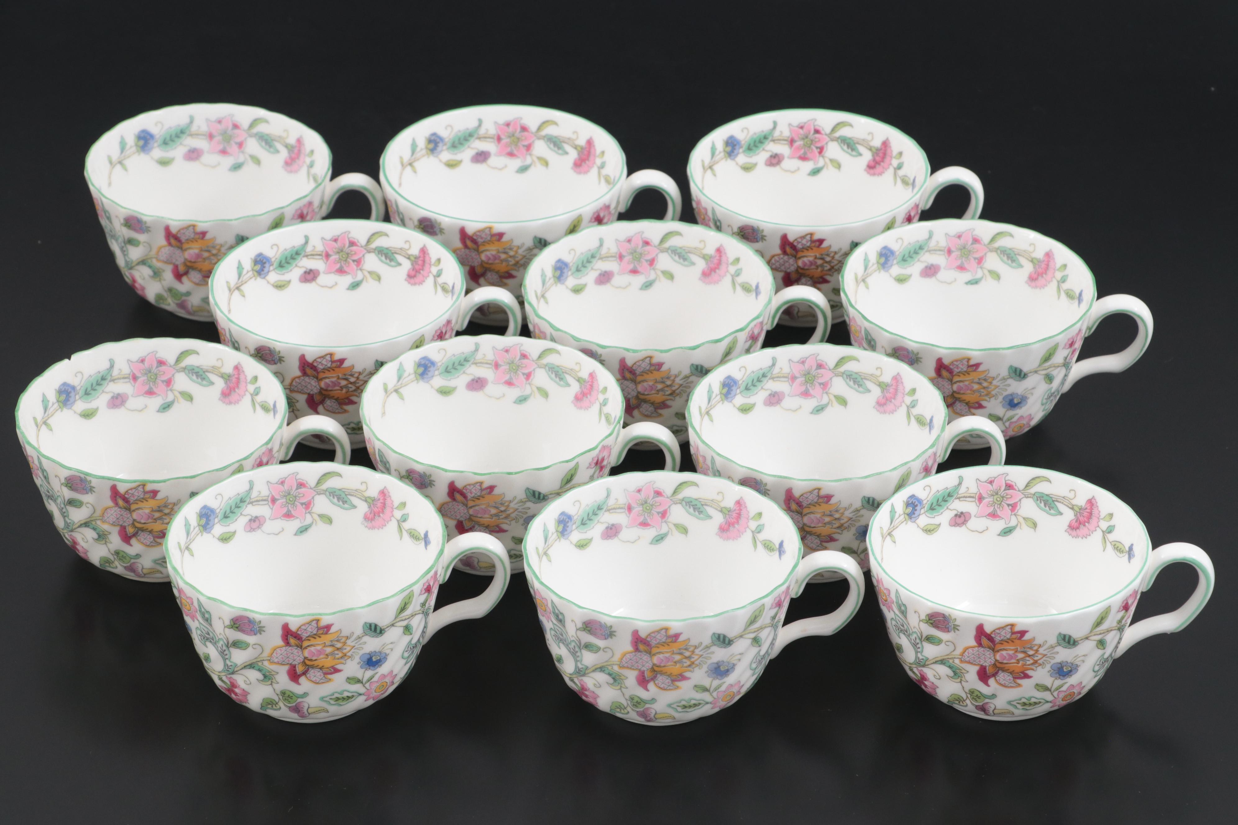 Minton "Haddon Hall" Bone China Cups and Saucers