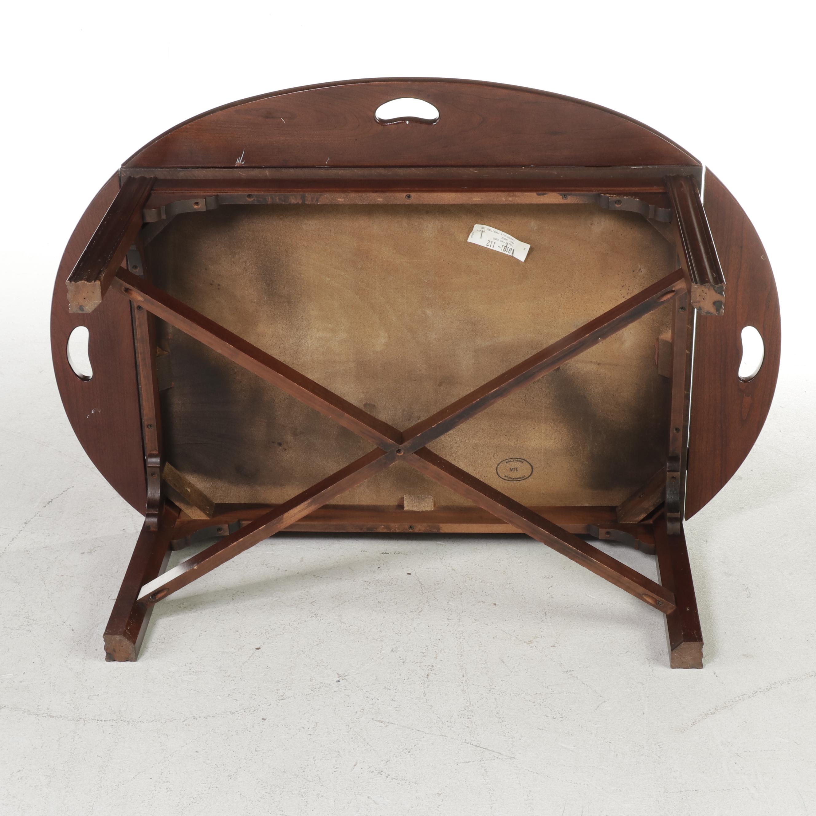 Thomasville Chippendale Style Cherrywood Butler's Tray Coffee Table