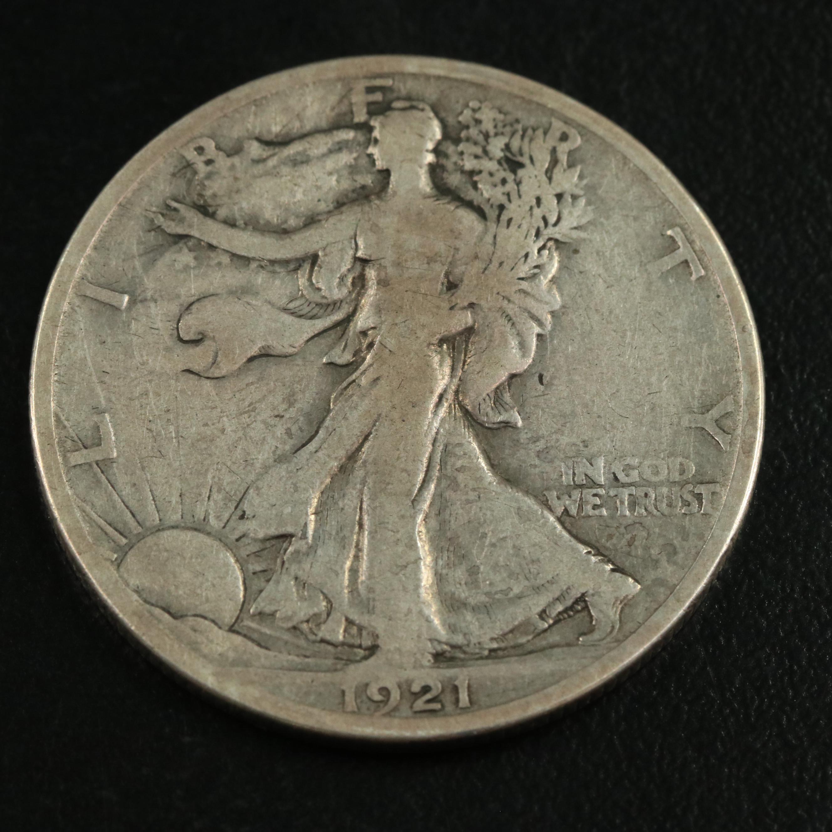 Low Mintage 1921-S Walking Liberty Silver Half Dollar