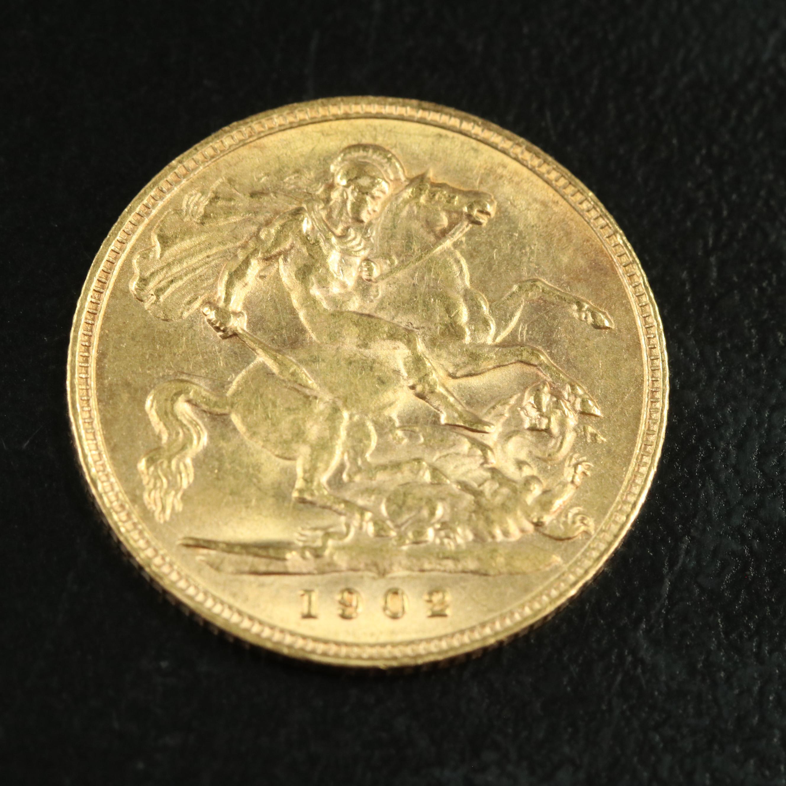1902 British Gold Half Sovereign