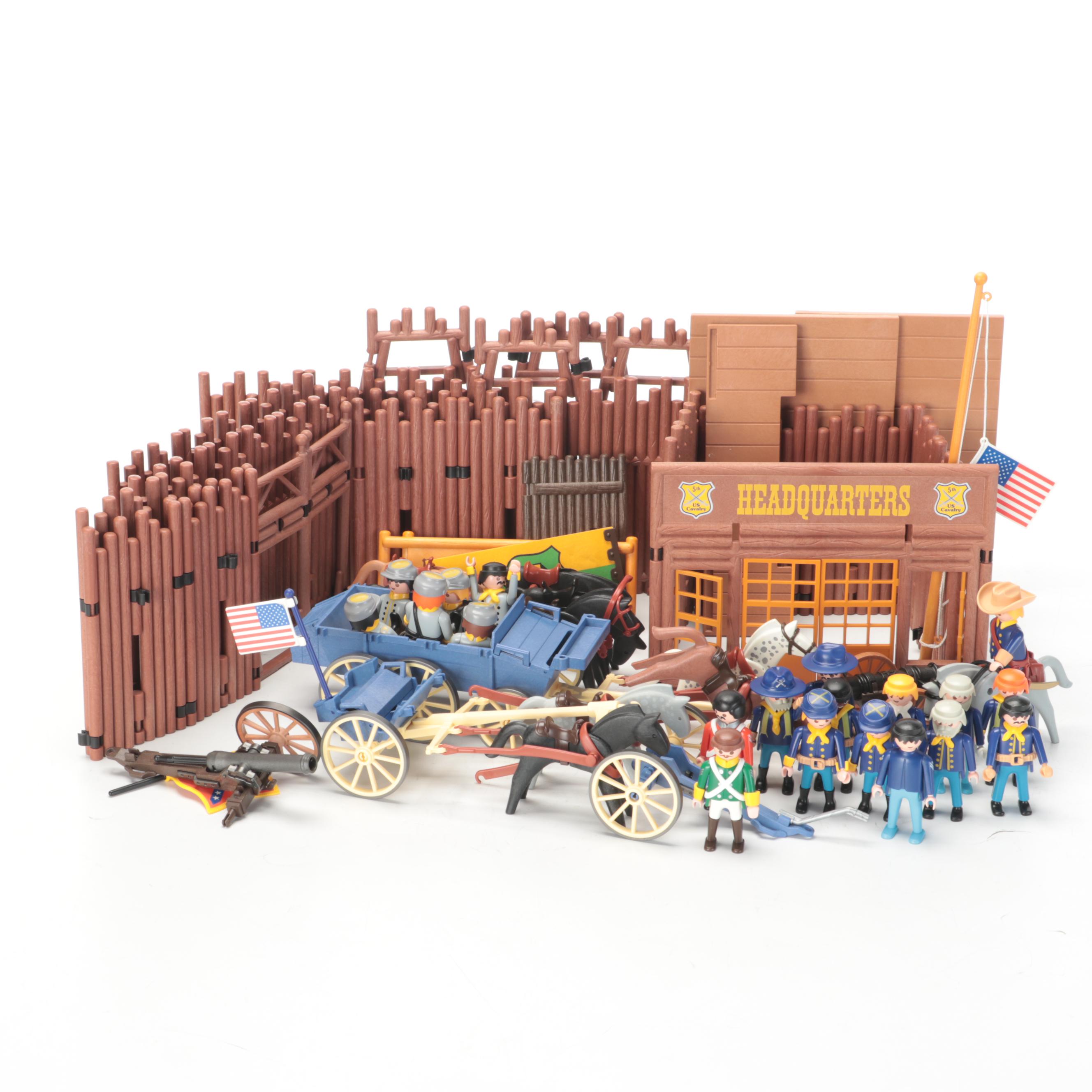 Playmobil US "5th Cavalry Headquarters" Fort with Action Figures