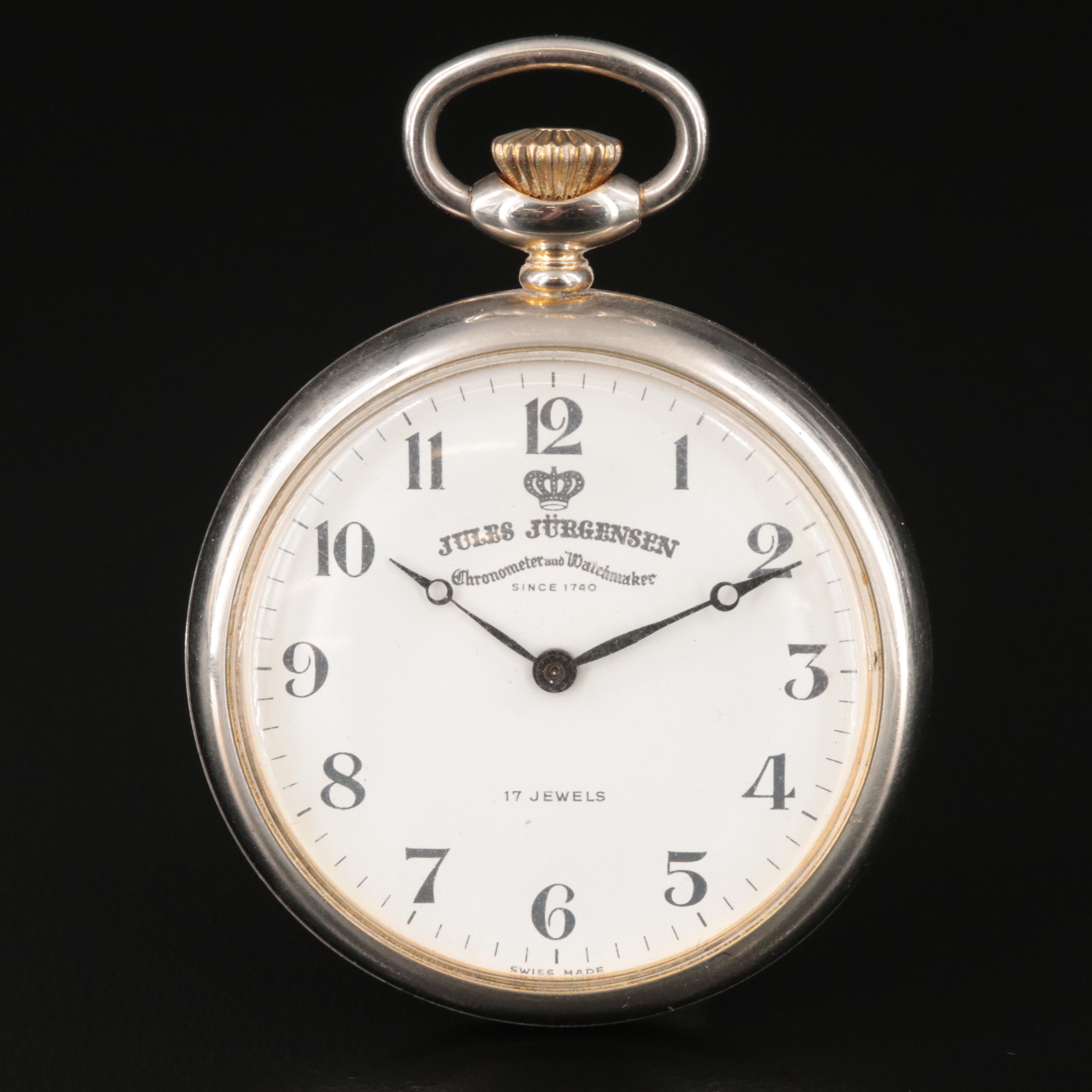 Jules Jurgensen Pocket Watch with Cast Metal Display Stand