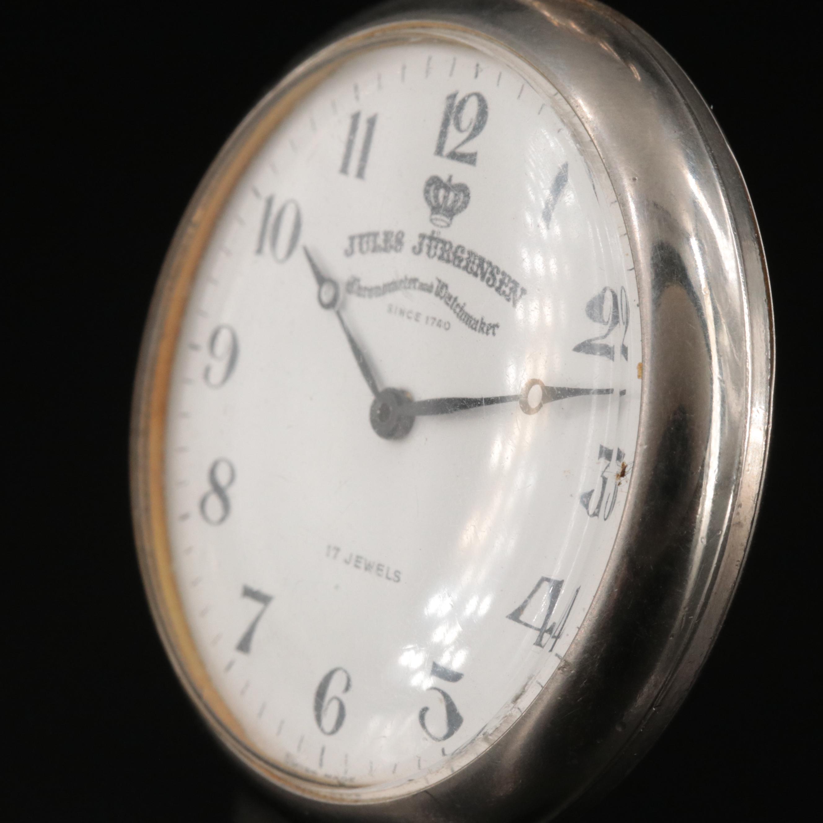 Jules Jurgensen Pocket Watch with Cast Metal Display Stand