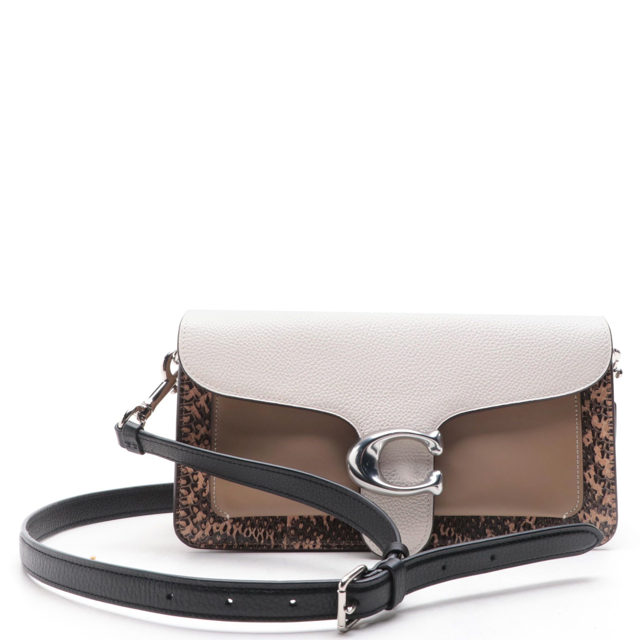 Coach Tabby Shoulder Bag 26 in Leather with Snakeskin Trim