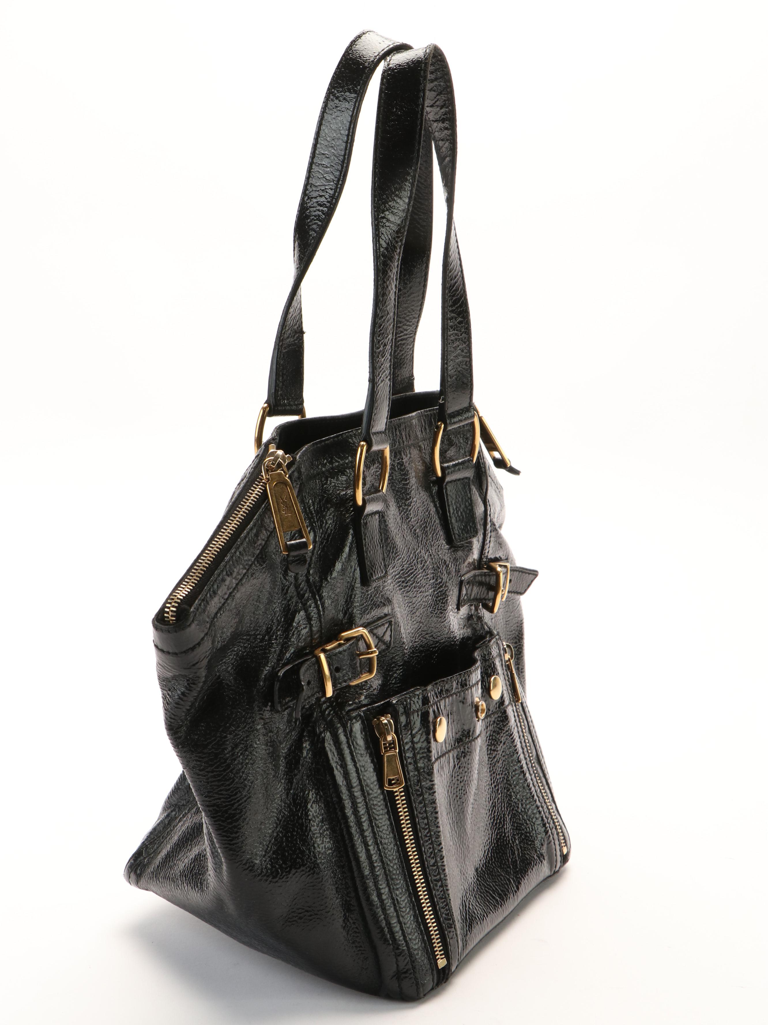 Yves Saint Laurent Downtown Patent Leather Tote Bag