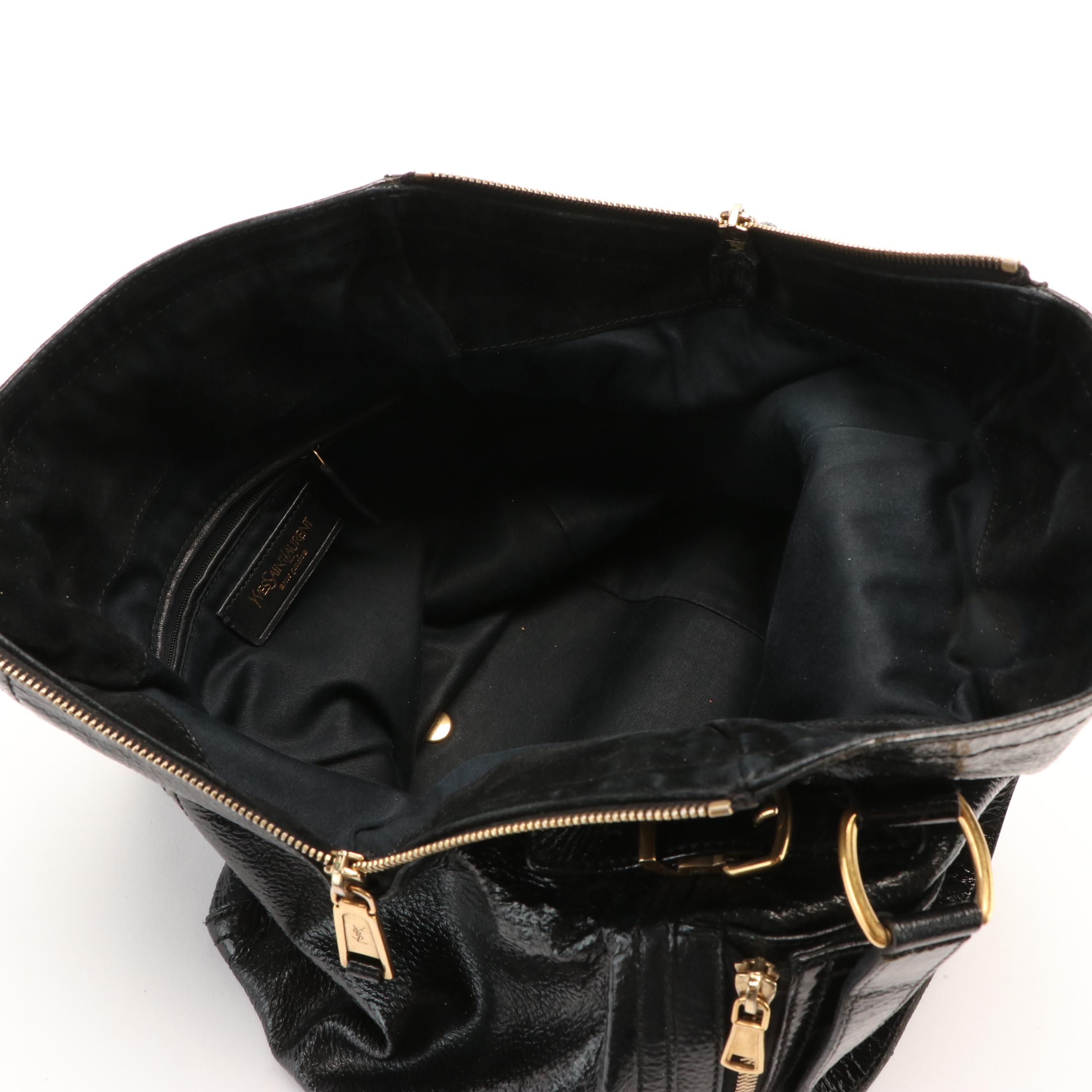 Yves Saint Laurent Downtown Patent Leather Tote Bag