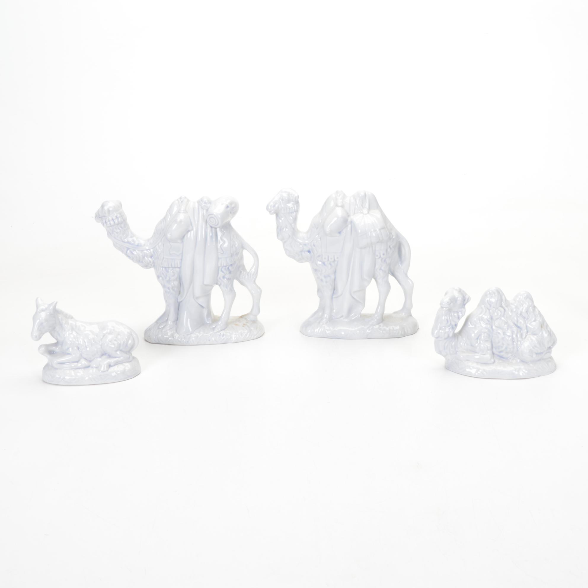 Hand-Crafted Nativity Set with Stable and Ceramic Figures