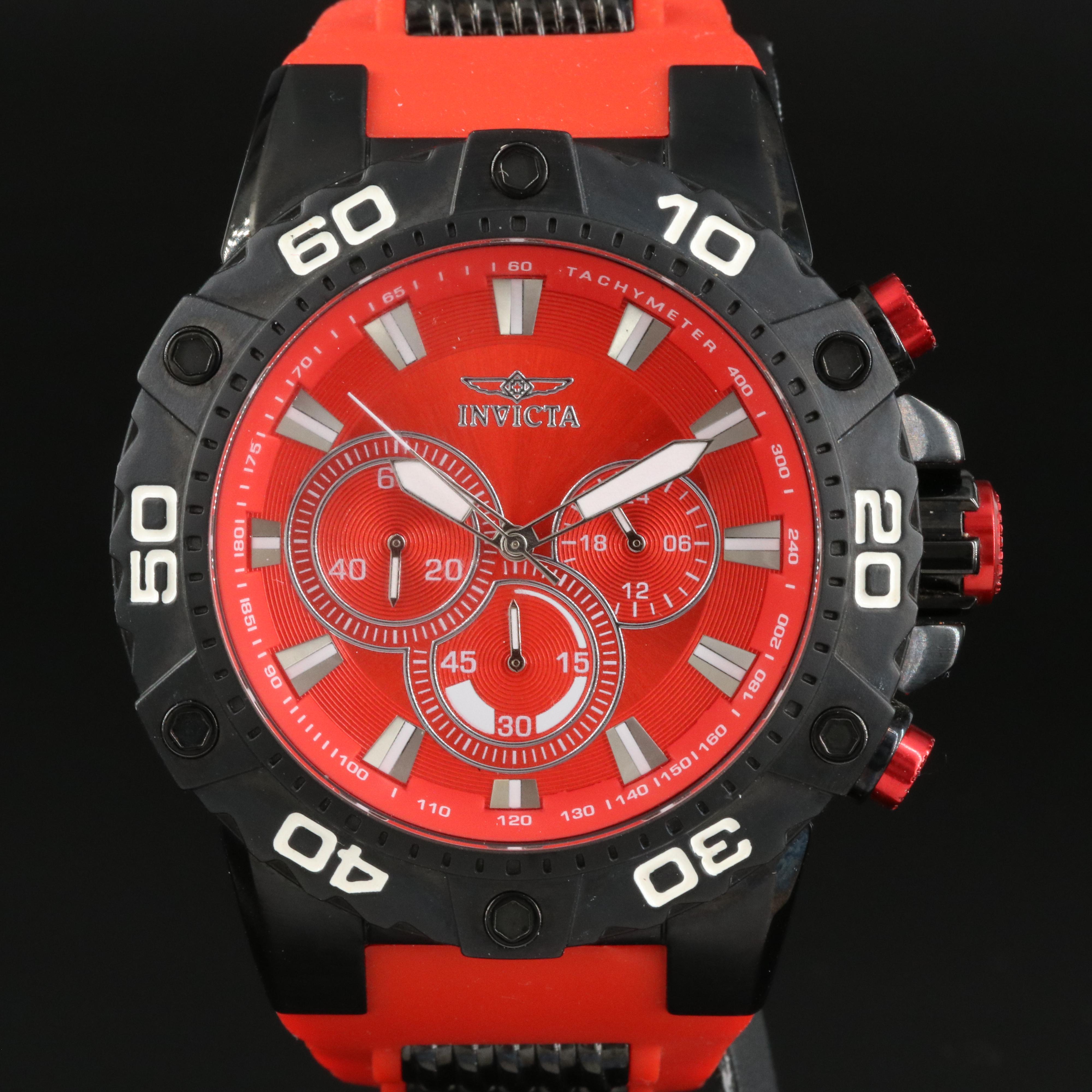 Invicta Red Dial Speedway Quartz Chronograph Watch