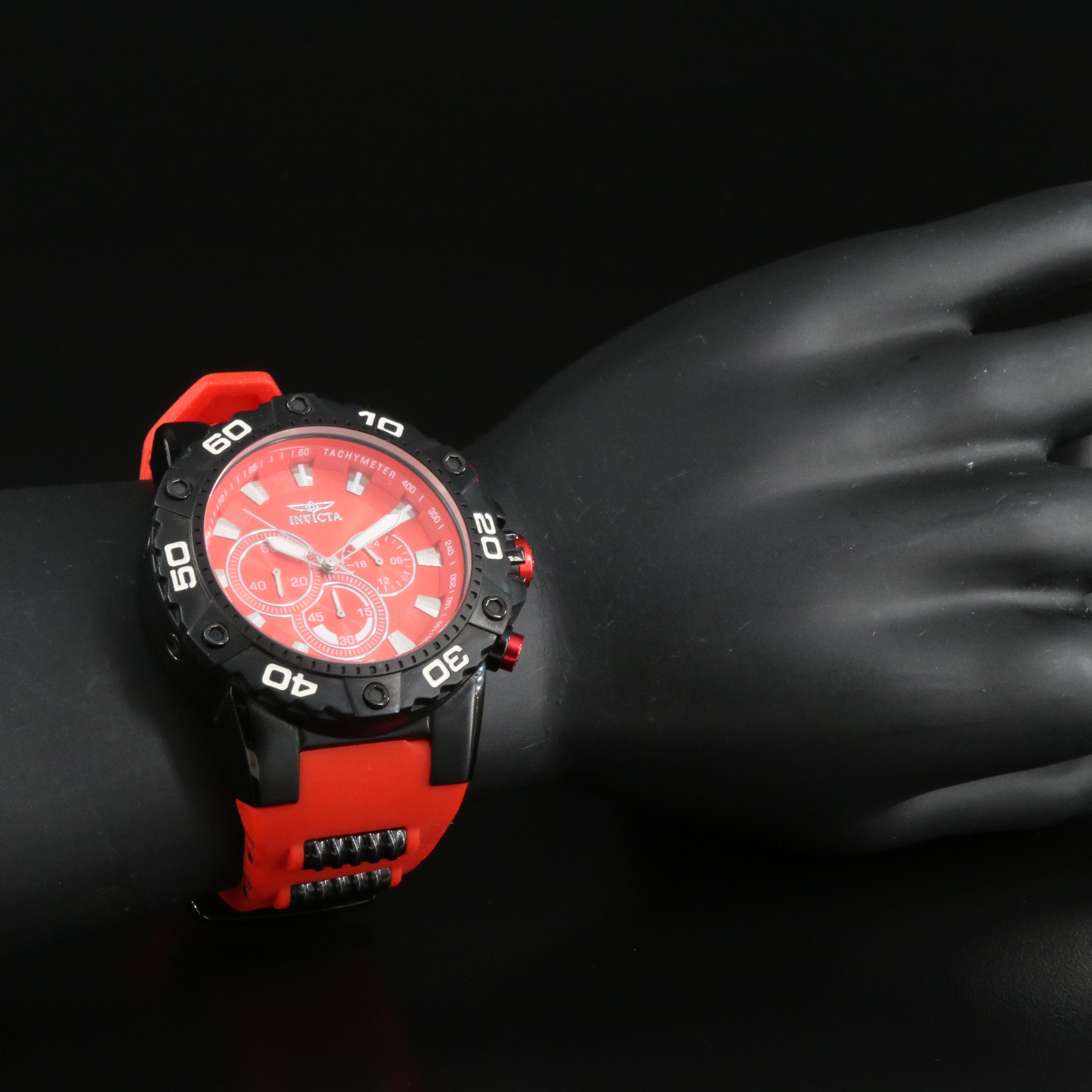 Invicta Red Dial Speedway Quartz Chronograph Watch