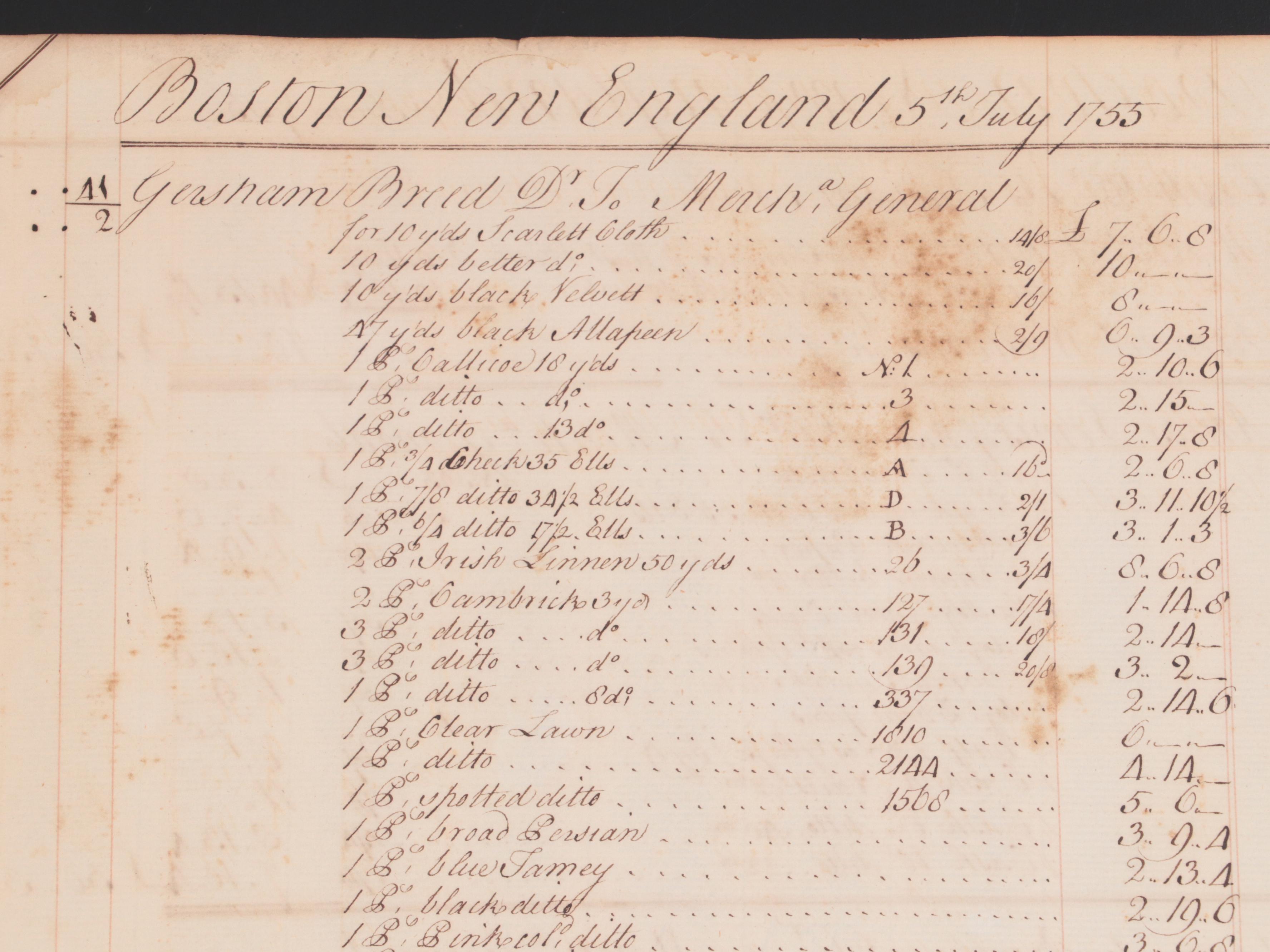 19th Century Ships Waybills and Cargo Inventories