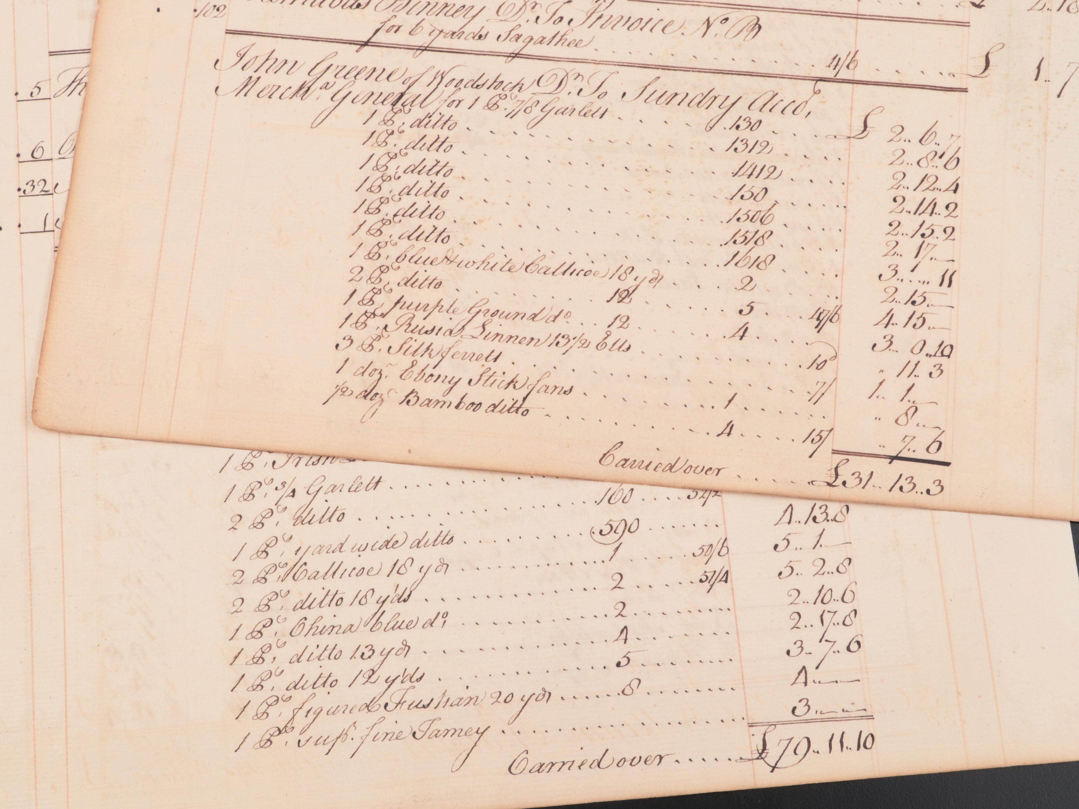 19th Century Ships Waybills and Cargo Inventories