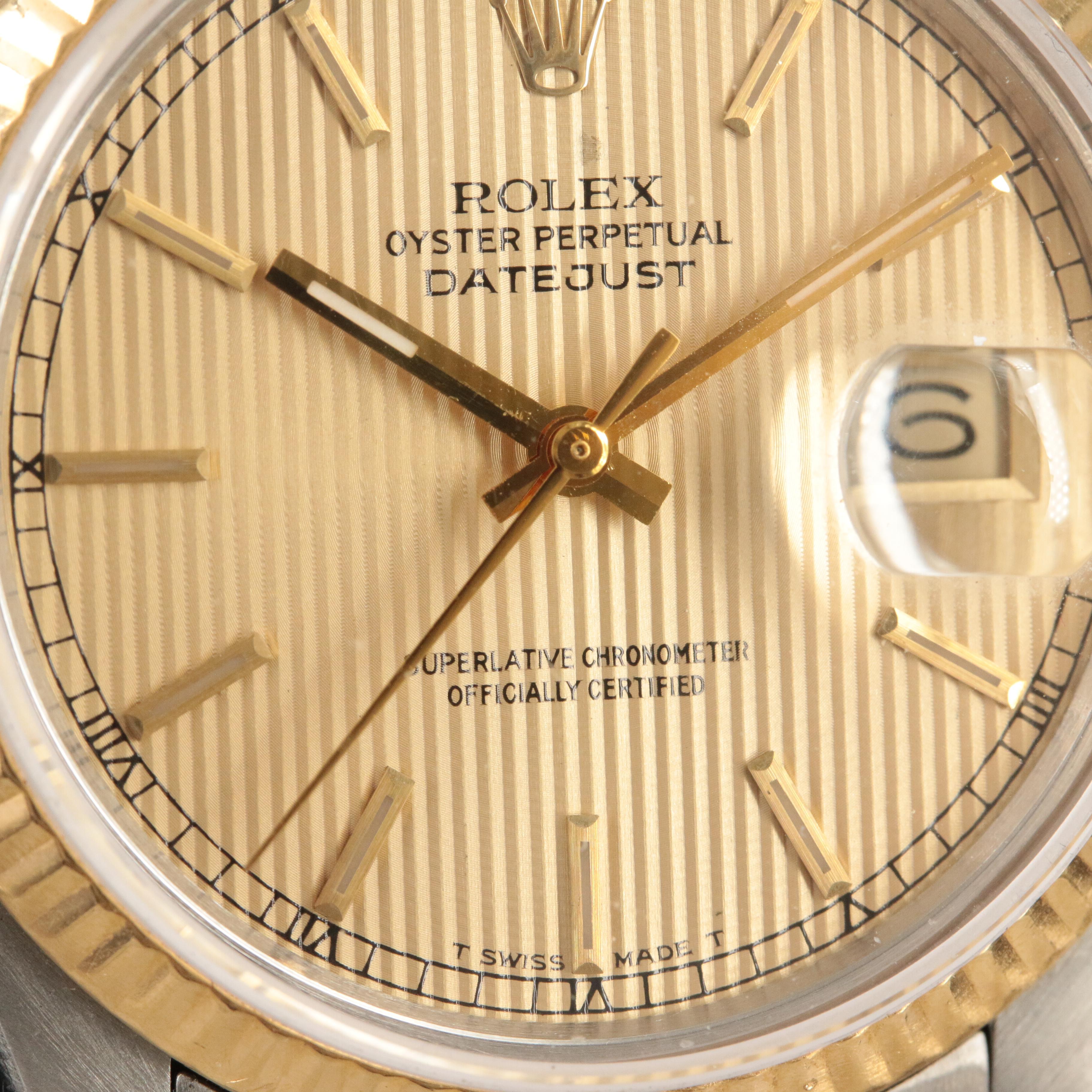 1986 Rolex Oyster Perpetual Tapestry Dial Datejust Watch