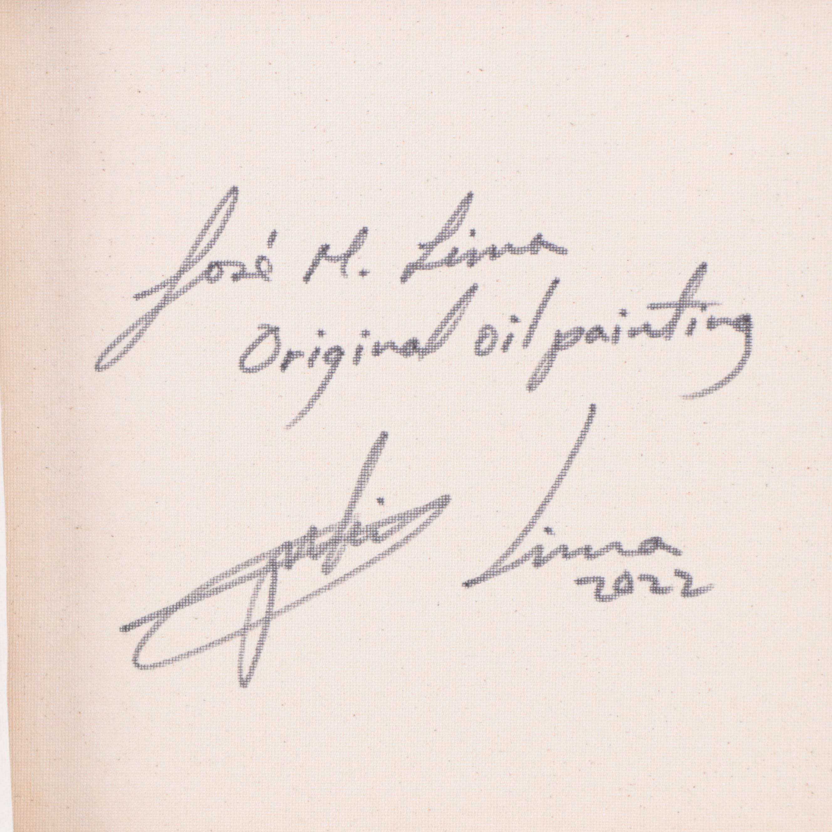 José M. Lima Floral Still Life Oil Painting, 2022