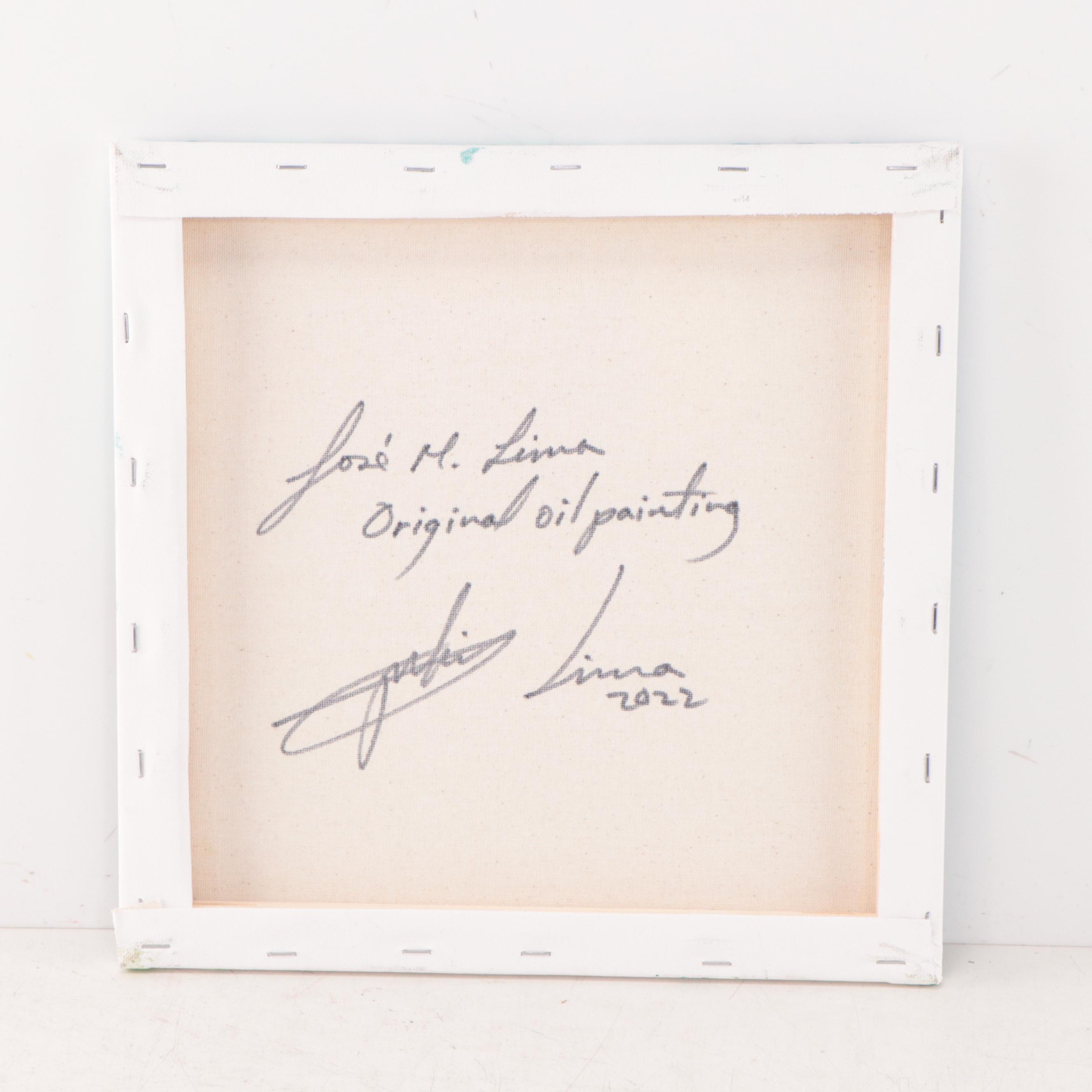 José M. Lima Floral Still Life Oil Painting, 2022