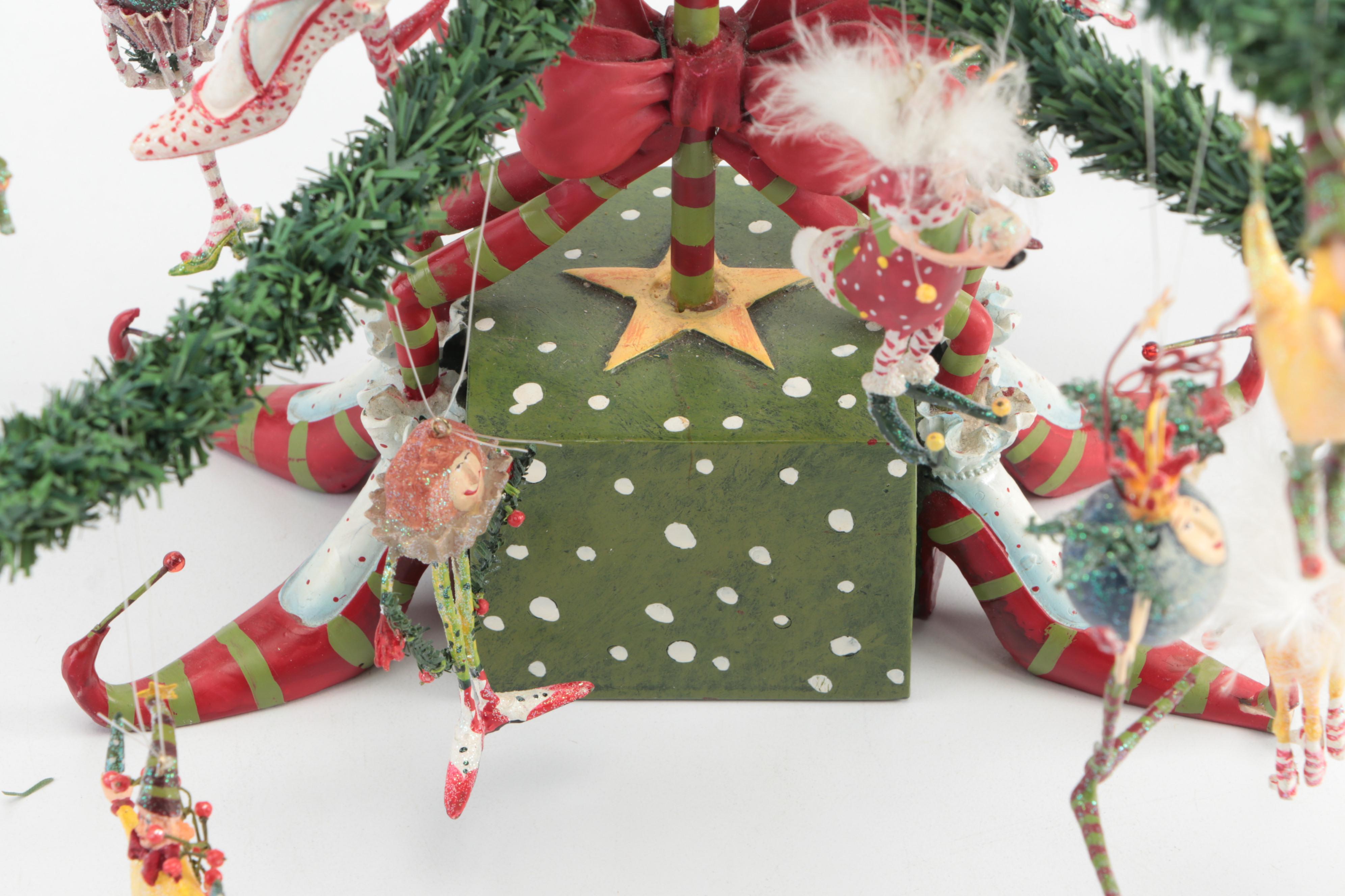 Patience Brewster Christmas Krinkles Folding Tree with Ornaments