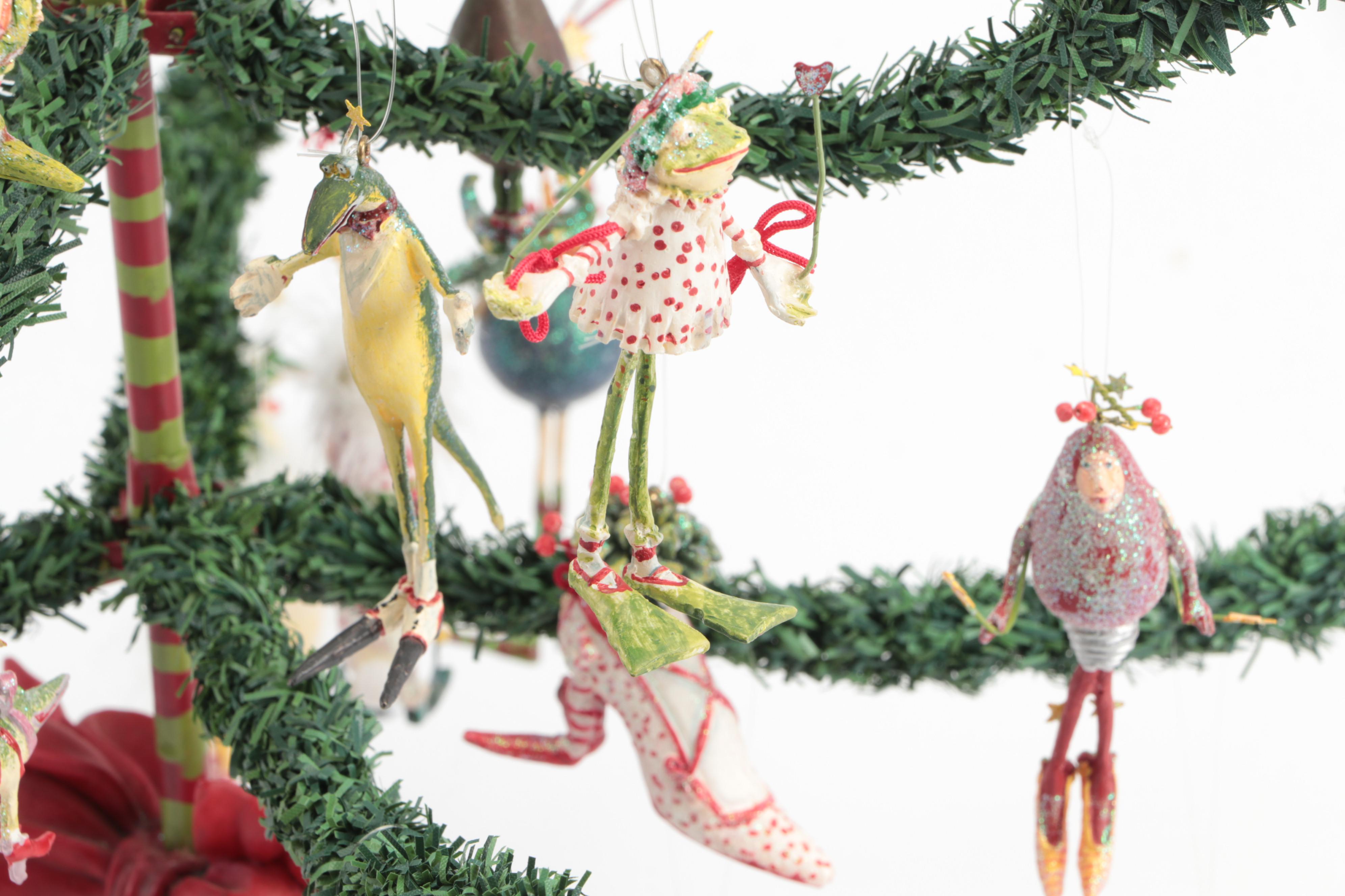 Patience Brewster Christmas Krinkles Folding Tree with Ornaments