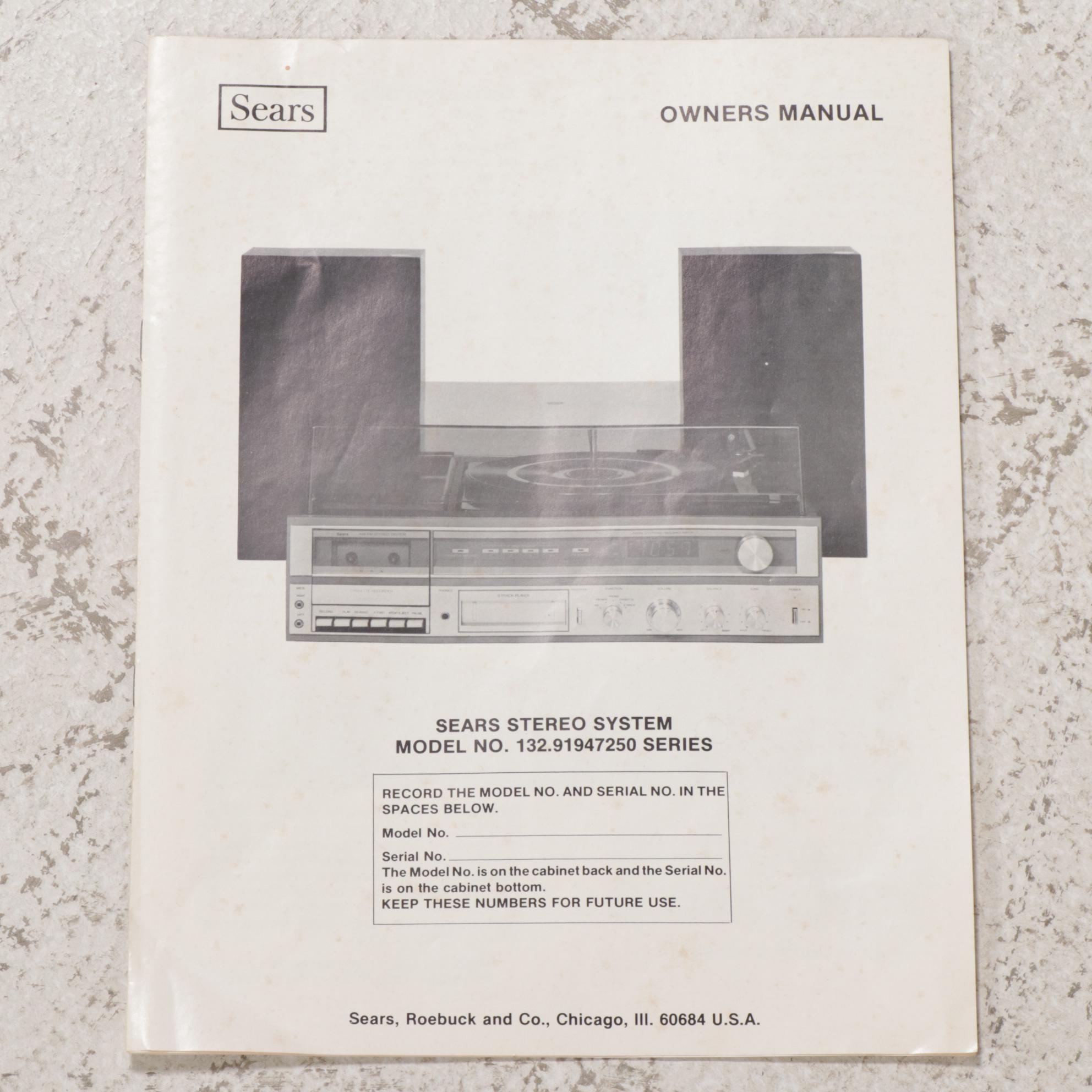 Sears Turntable With Speakers, Soundtrack and Vocal LP and Singles Vinyl Records