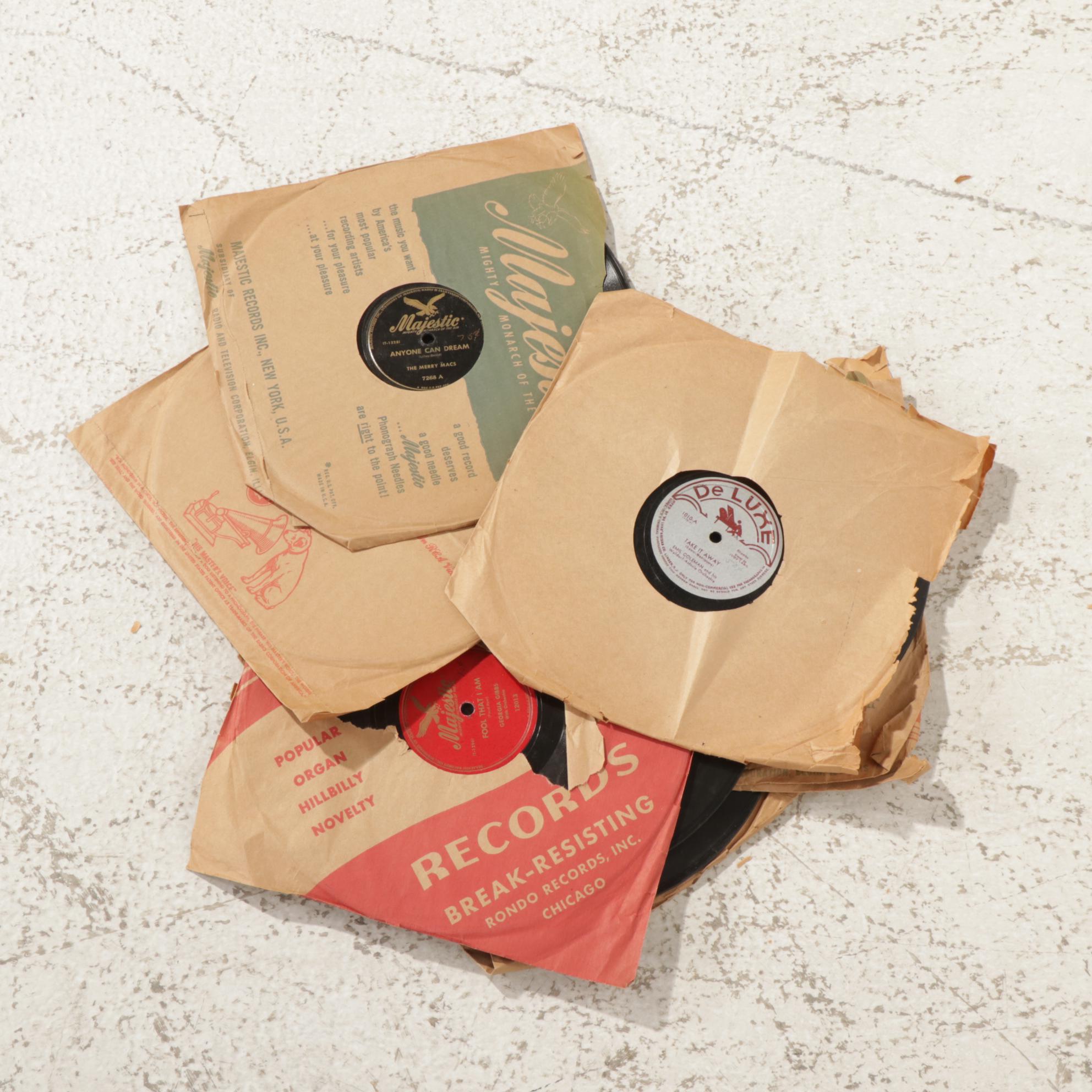 Sears Turntable With Speakers, Soundtrack and Vocal LP and Singles Vinyl Records