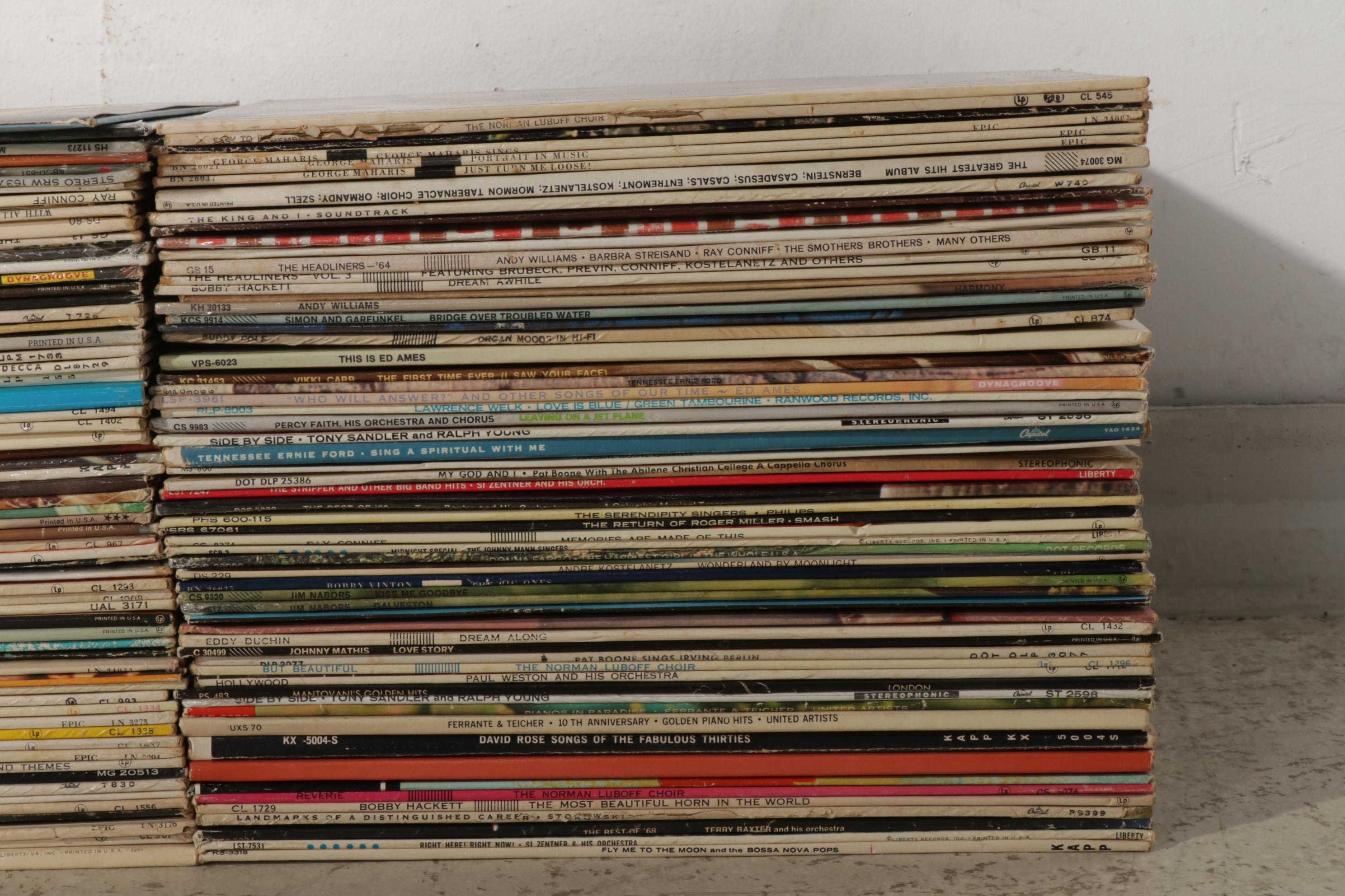 Sears Turntable With Speakers, Soundtrack and Vocal LP and Singles Vinyl Records