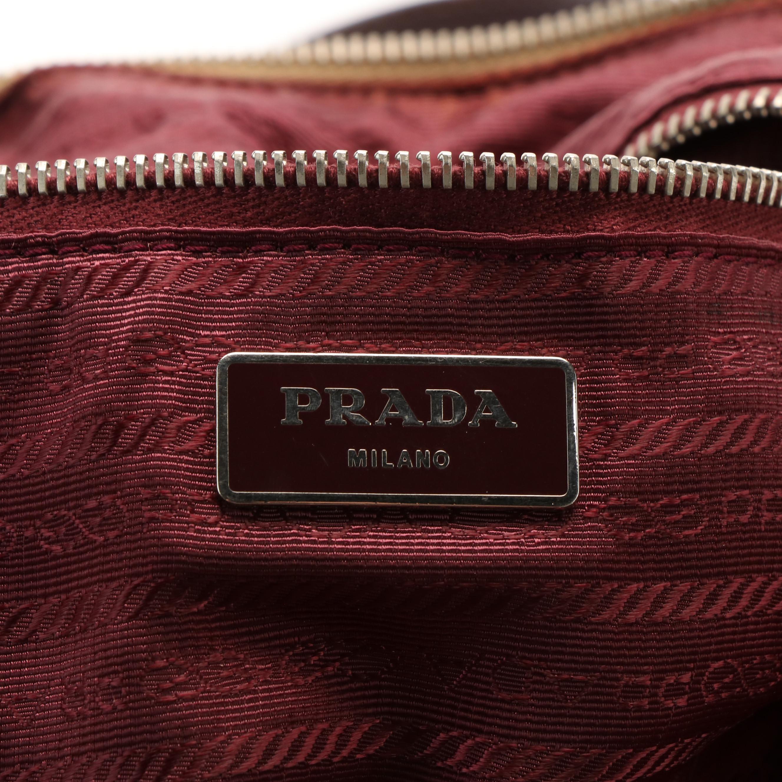 Prada Convertible Tote Printed Tessuto with Saffiano Large