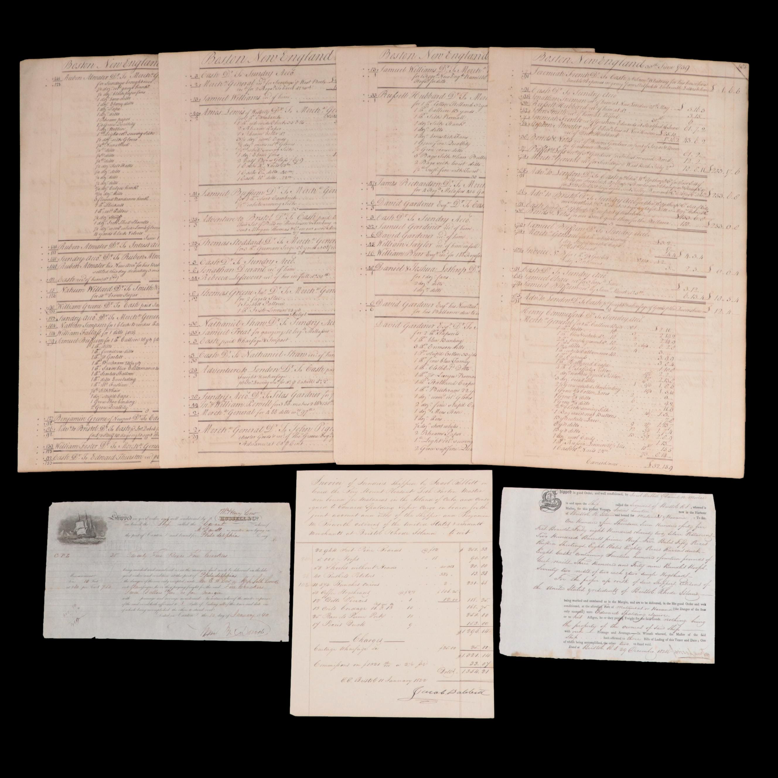 19th Century Ships Waybills and Cargo Inventories