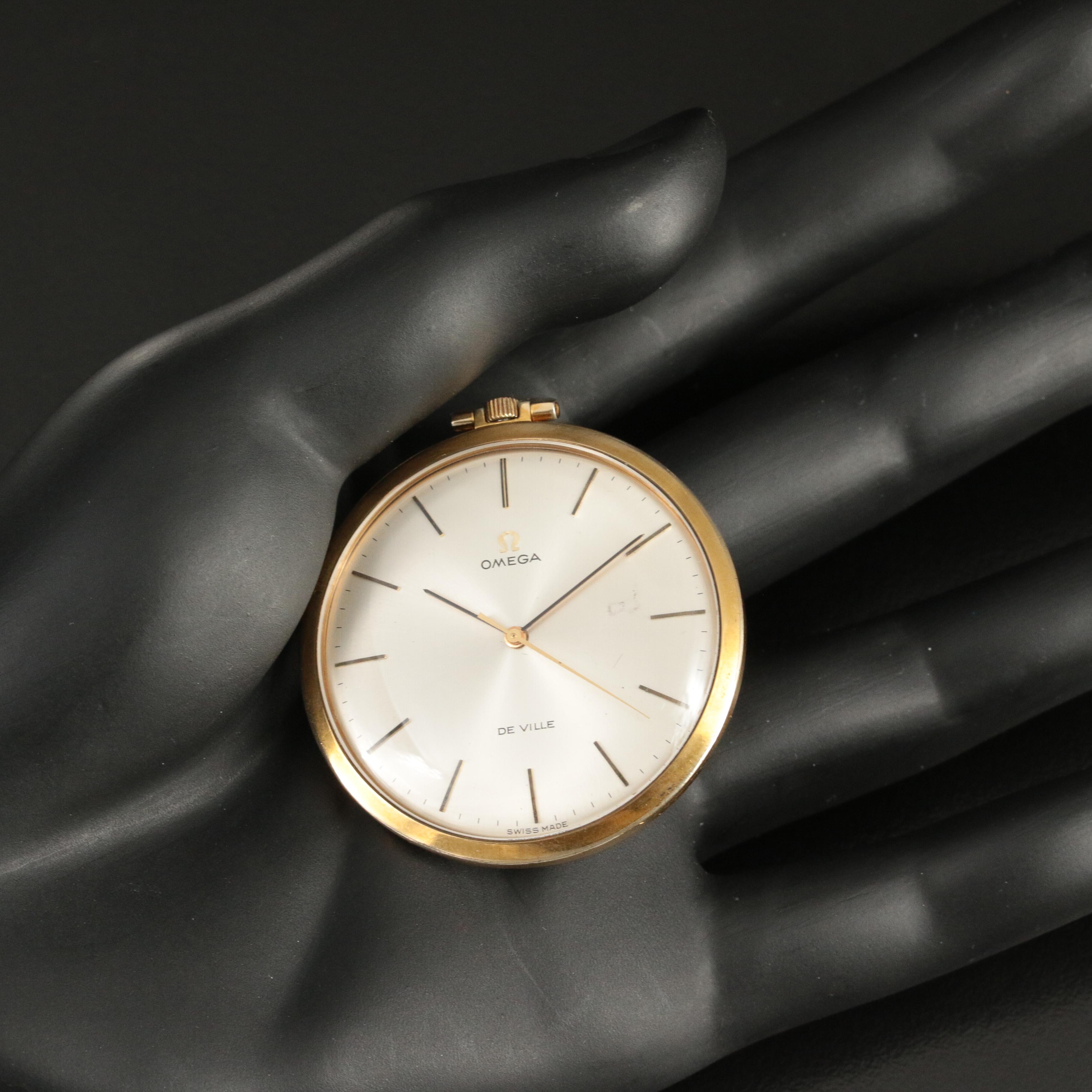 1970 Omega DeVille Gold-Plated Pocket Watch