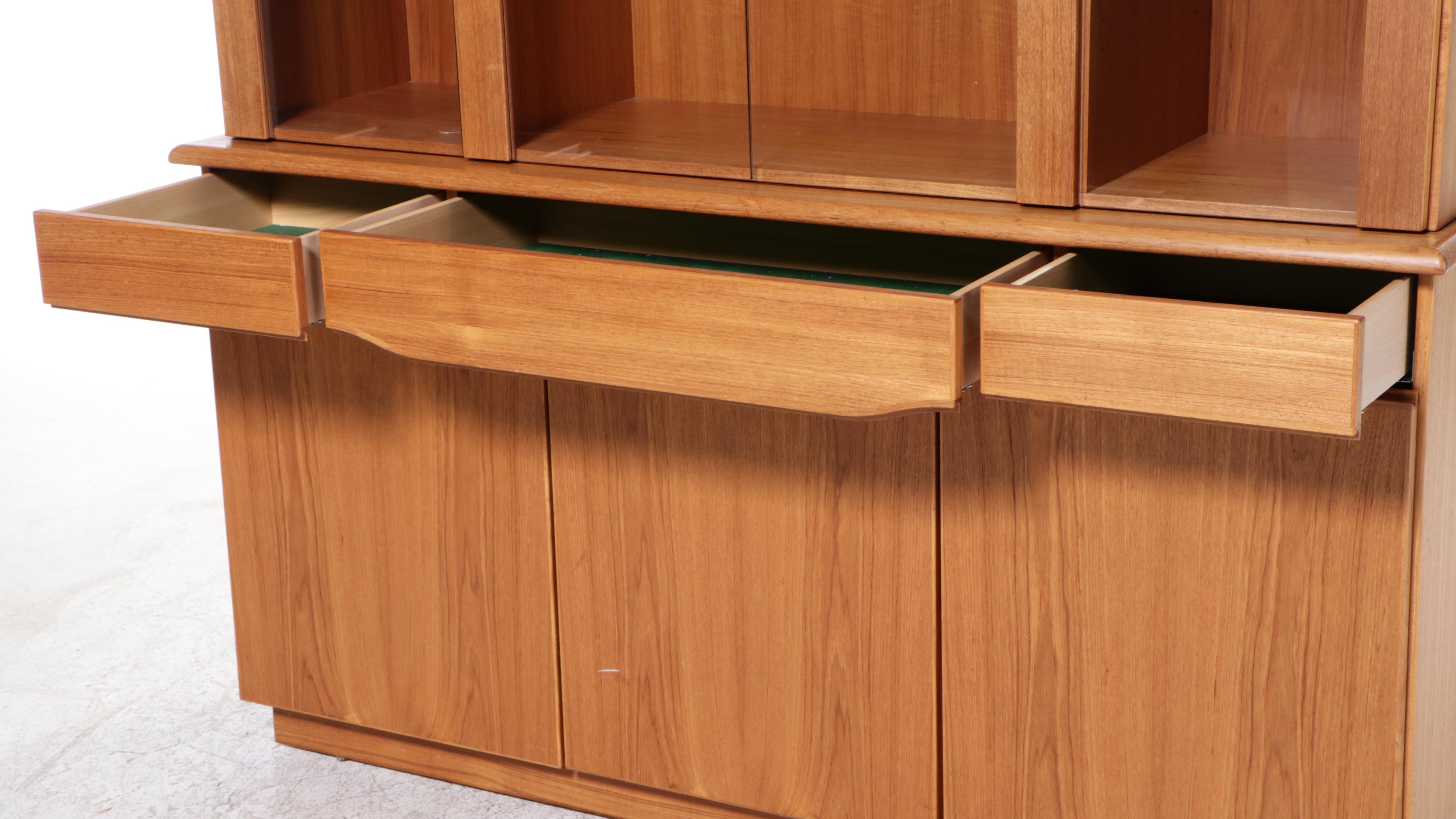 Skovby Danish Modern Teak Two-Piece China Cabinet