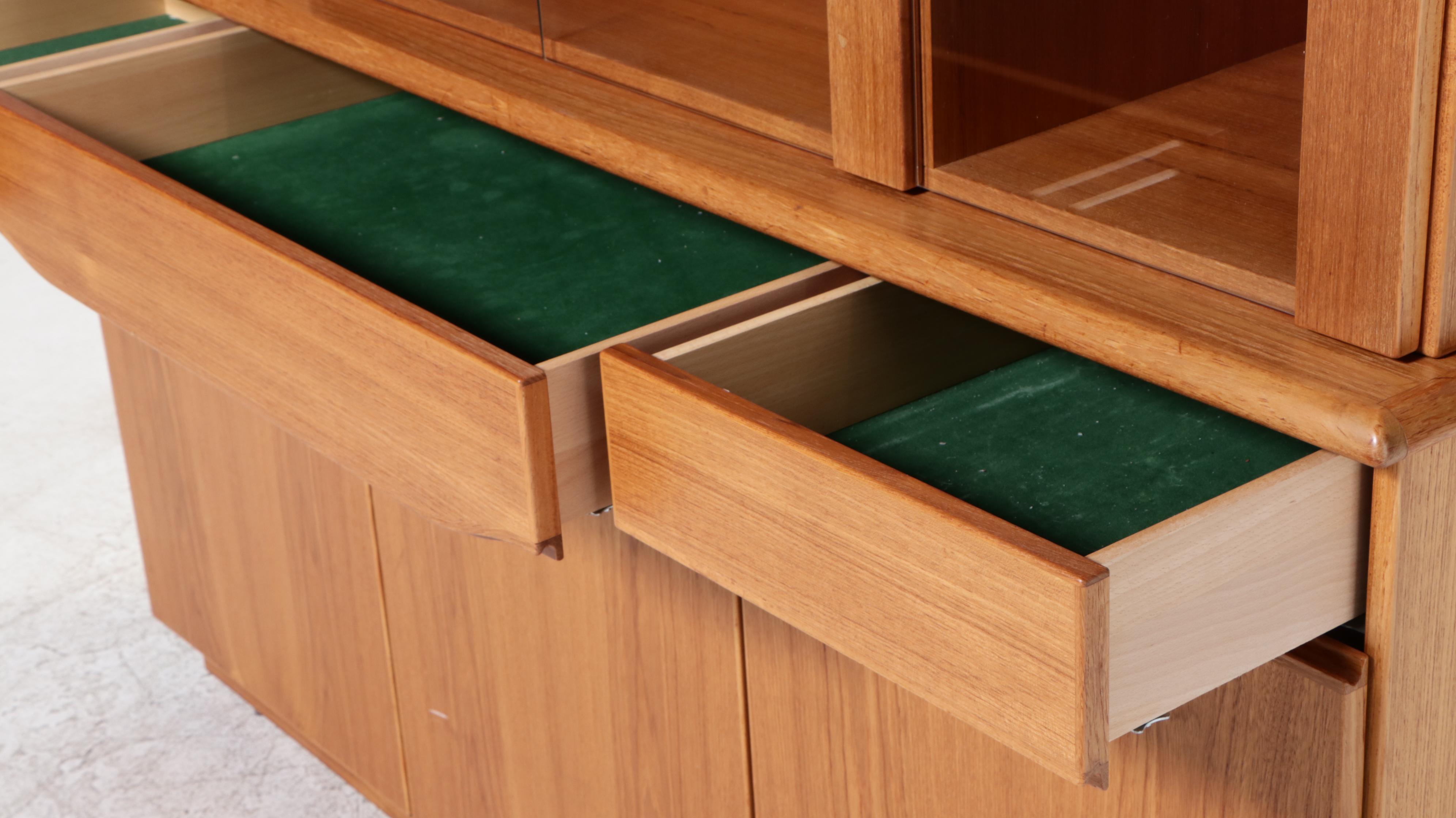 Skovby Danish Modern Teak Two-Piece China Cabinet