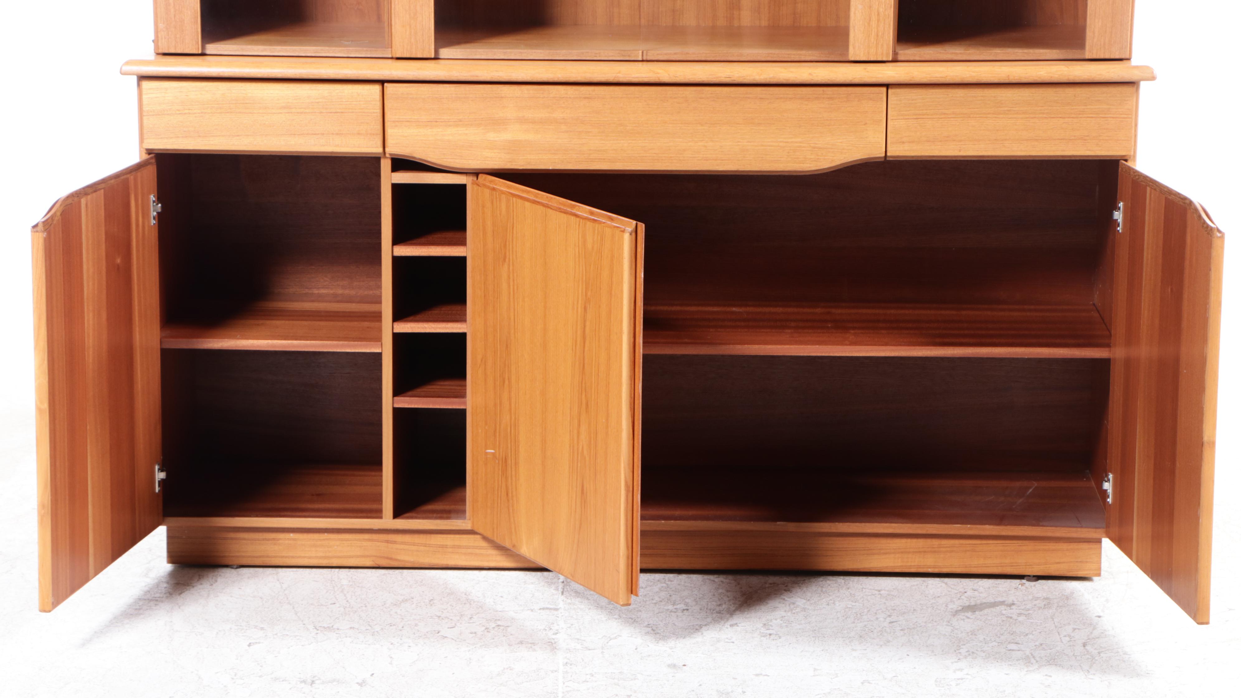 Skovby Danish Modern Teak Two-Piece China Cabinet