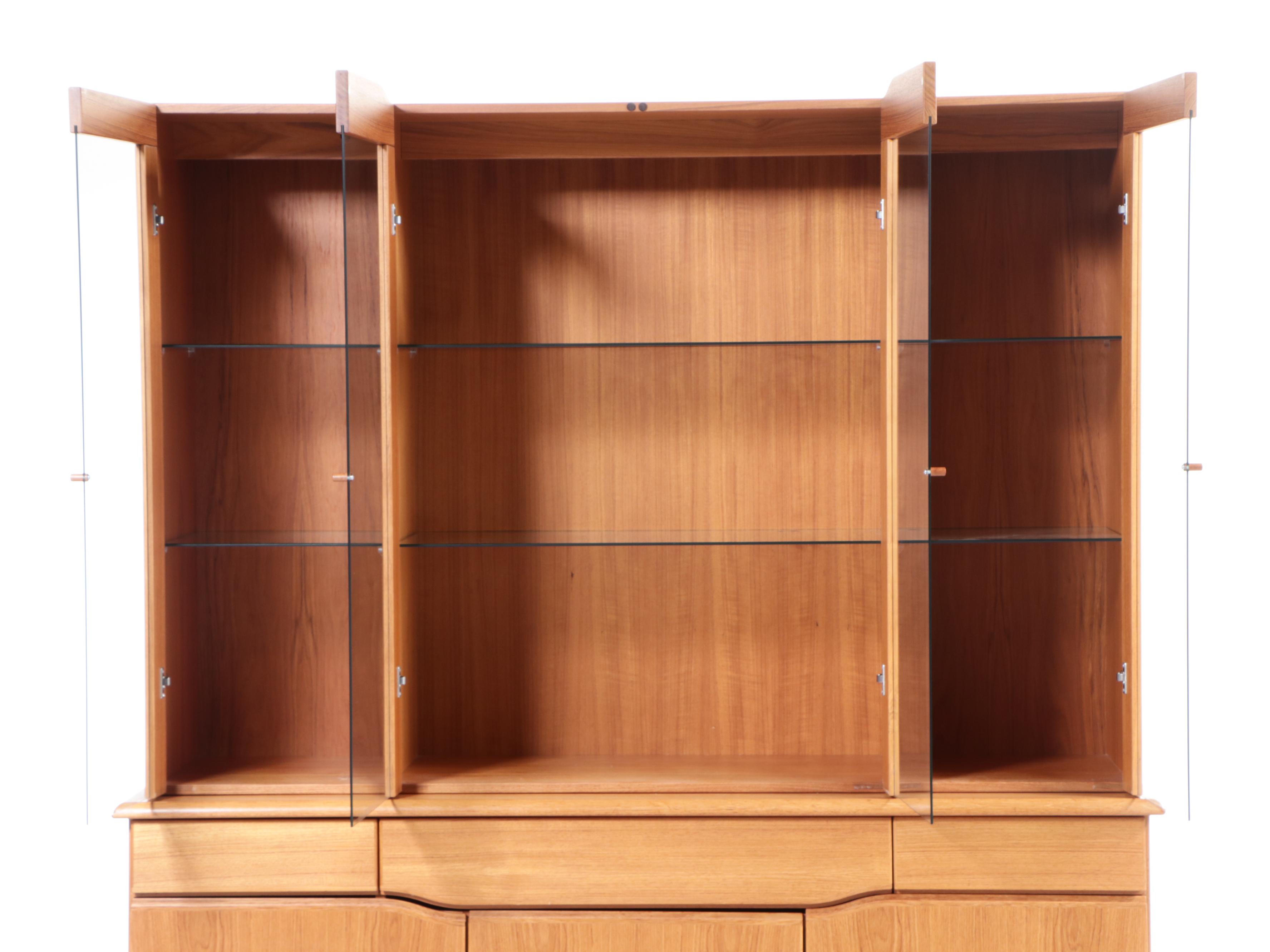 Skovby Danish Modern Teak Two-Piece China Cabinet