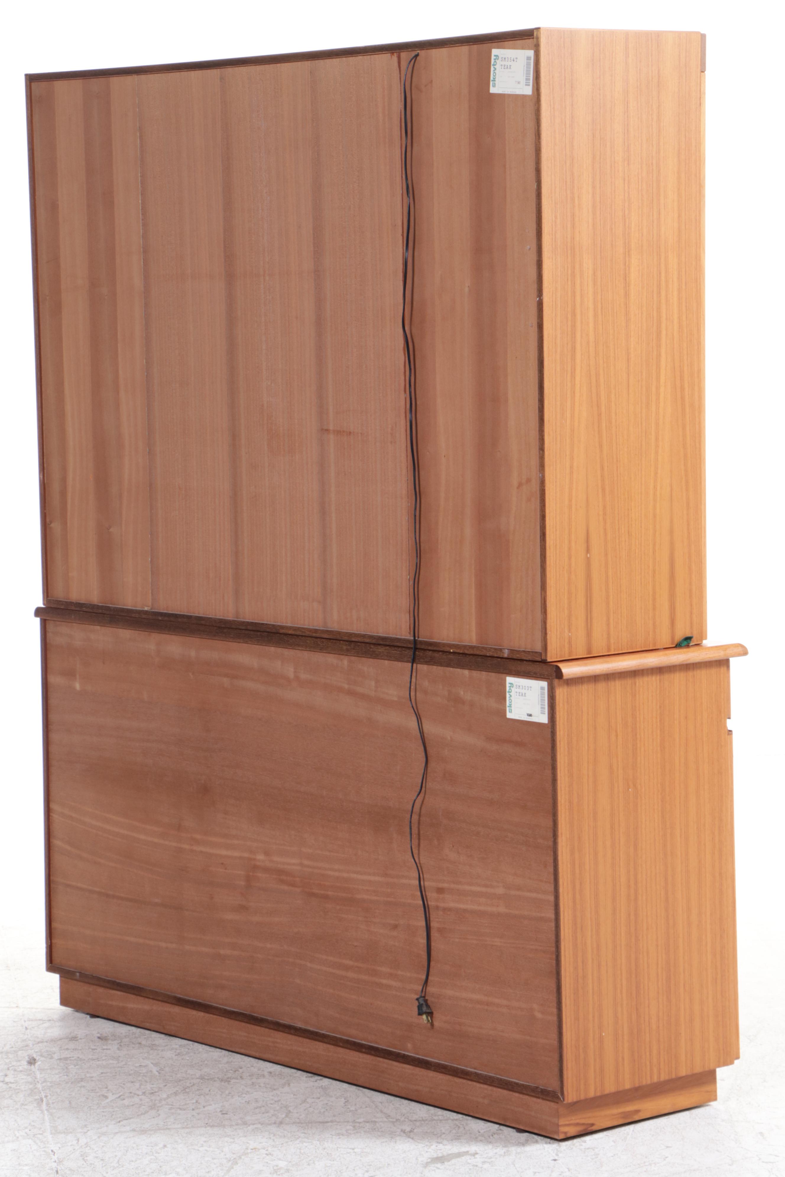 Skovby Danish Modern Teak Two-Piece China Cabinet