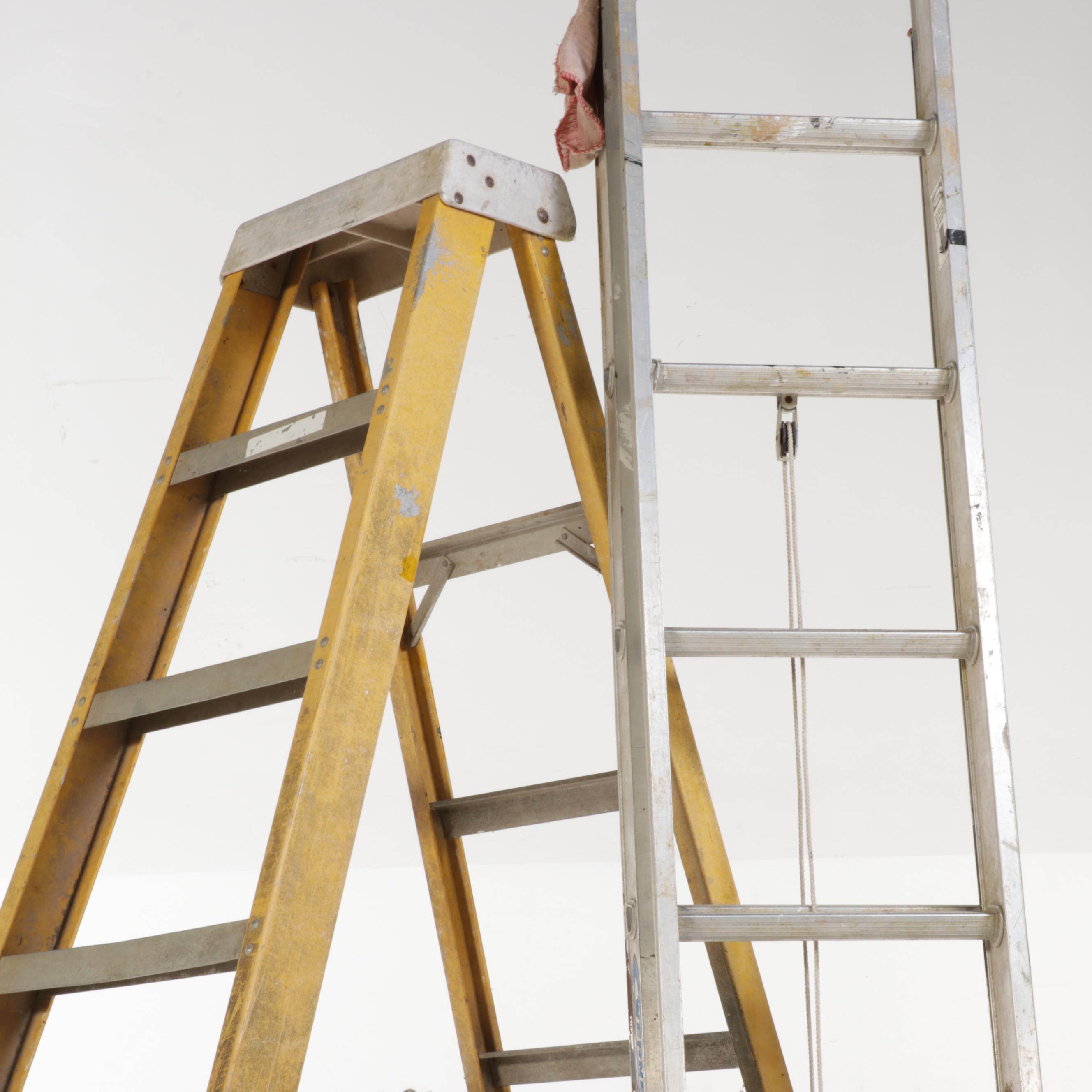 Werner Saf-T-Master D1124-2 24' Ladder with Bauer Step Ladder