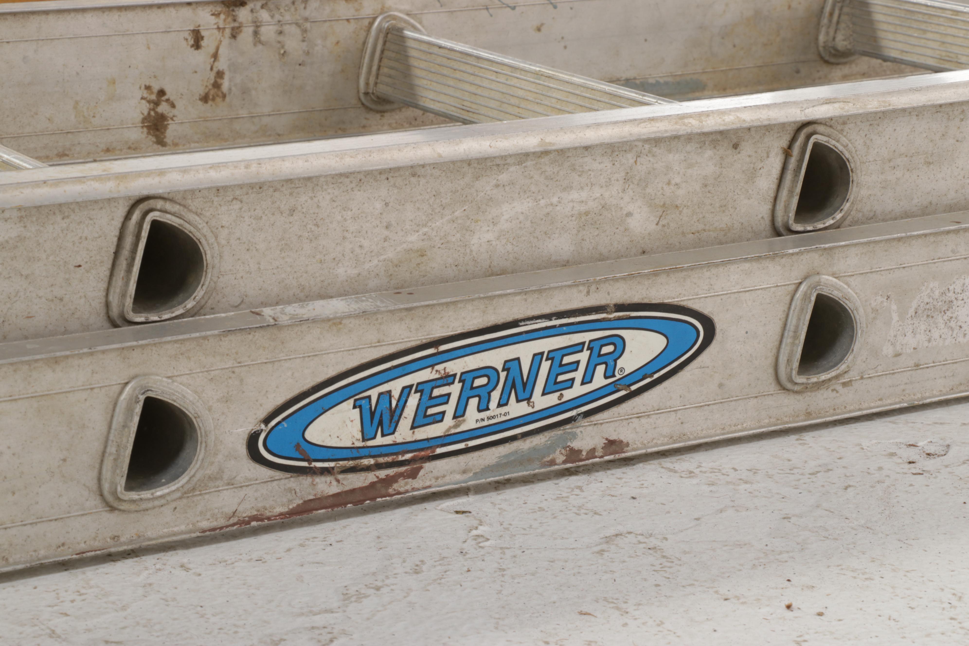 Werner Saf-T-Master D1124-2 24' Ladder with Bauer Step Ladder