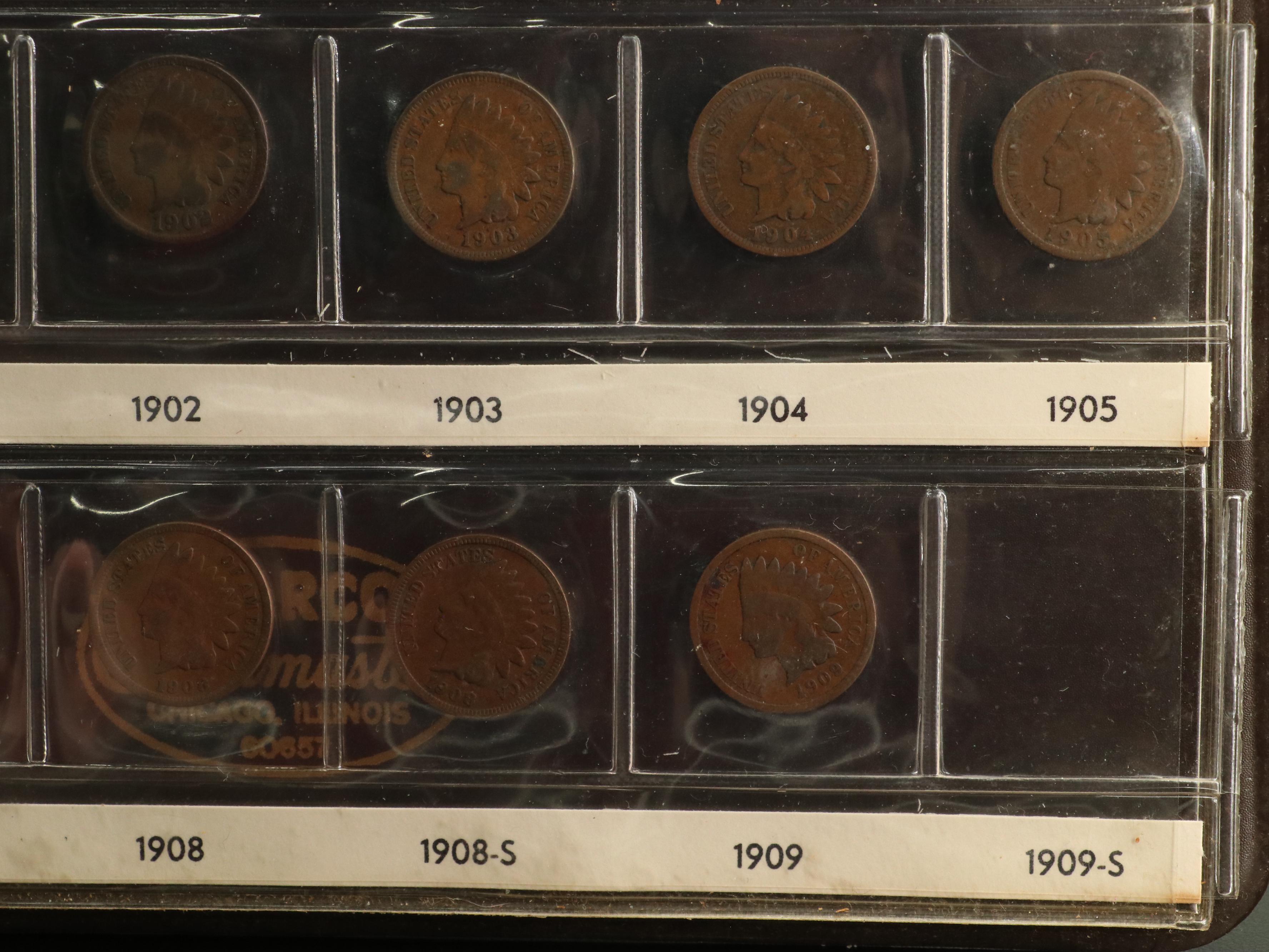 Partial Indian Cent Collection, Including 70 Coins and a 1908-S