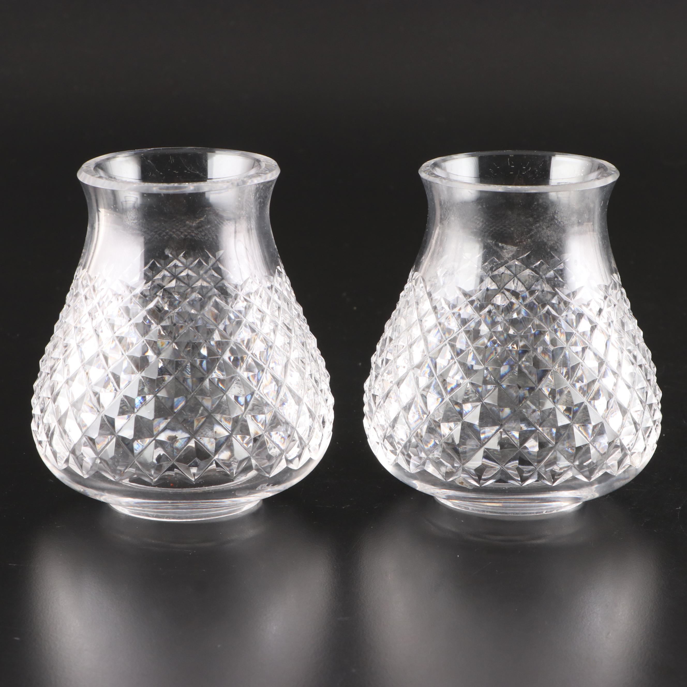 Waterford Crystal "Alana" Hurricane Candle Holders
