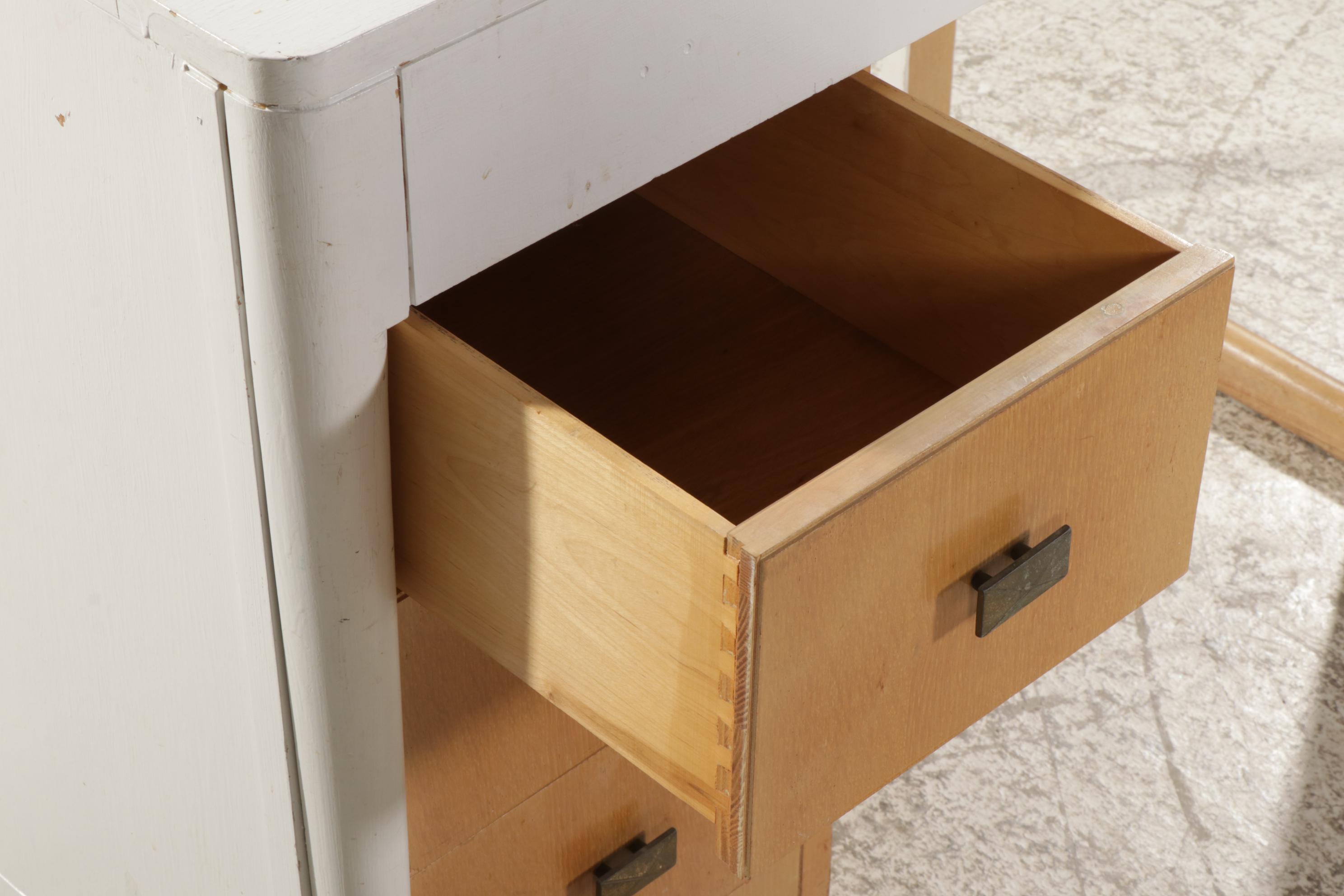 Saginaw Furniture Shops Painted and Natural Finish Articulating Desk / Table