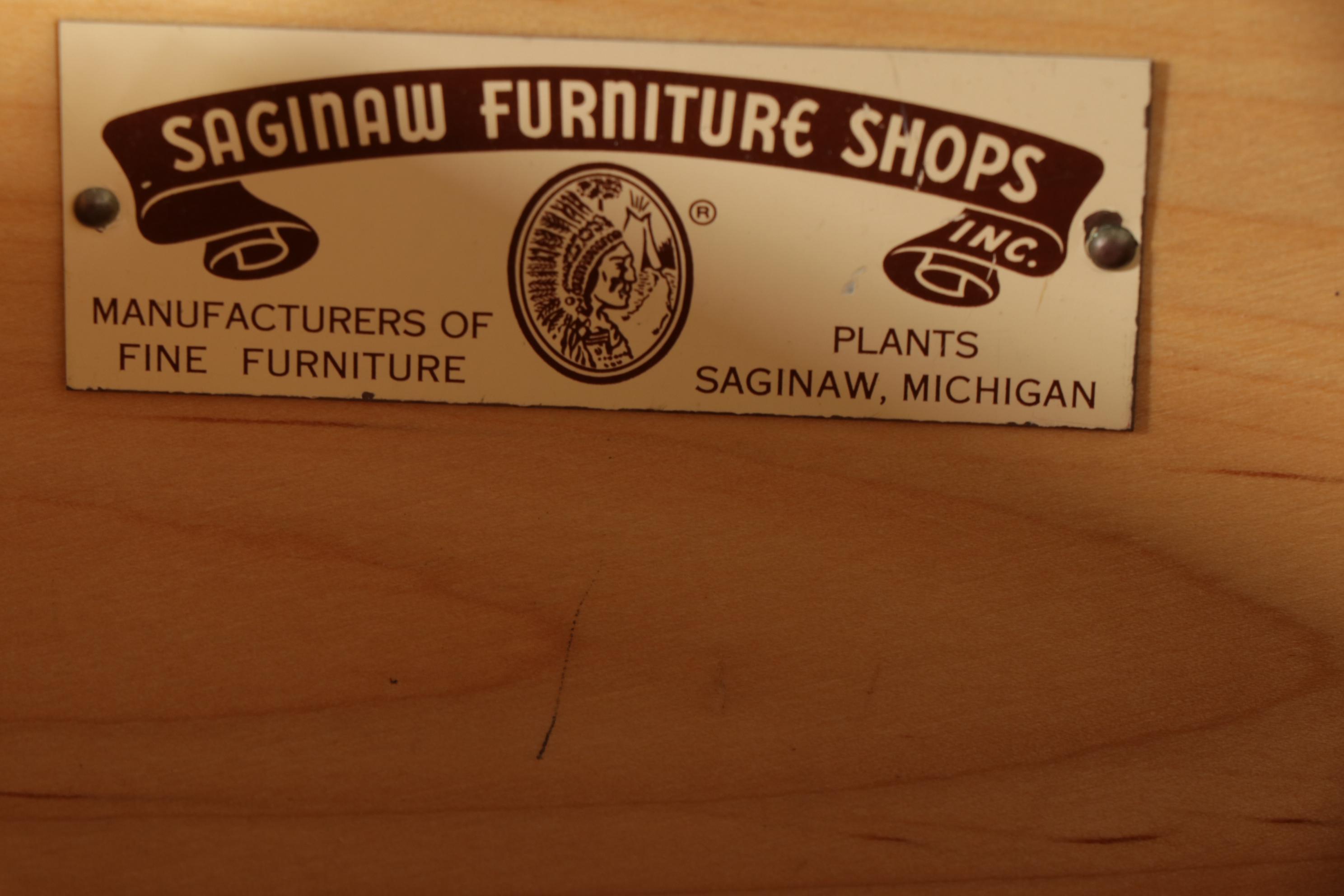 Saginaw Furniture Shops Painted and Natural Finish Articulating Desk / Table