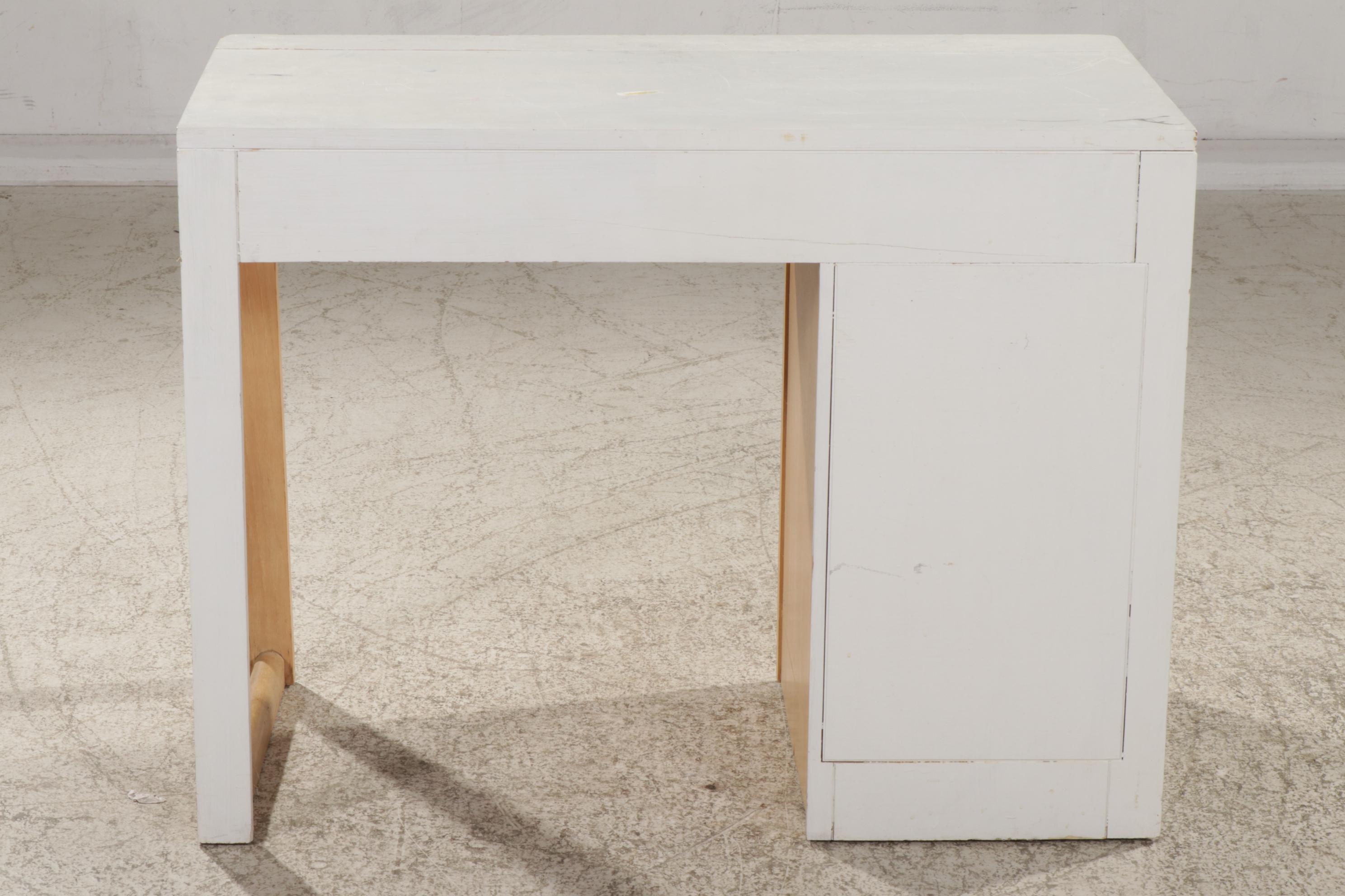 Saginaw Furniture Shops Painted and Natural Finish Articulating Desk / Table