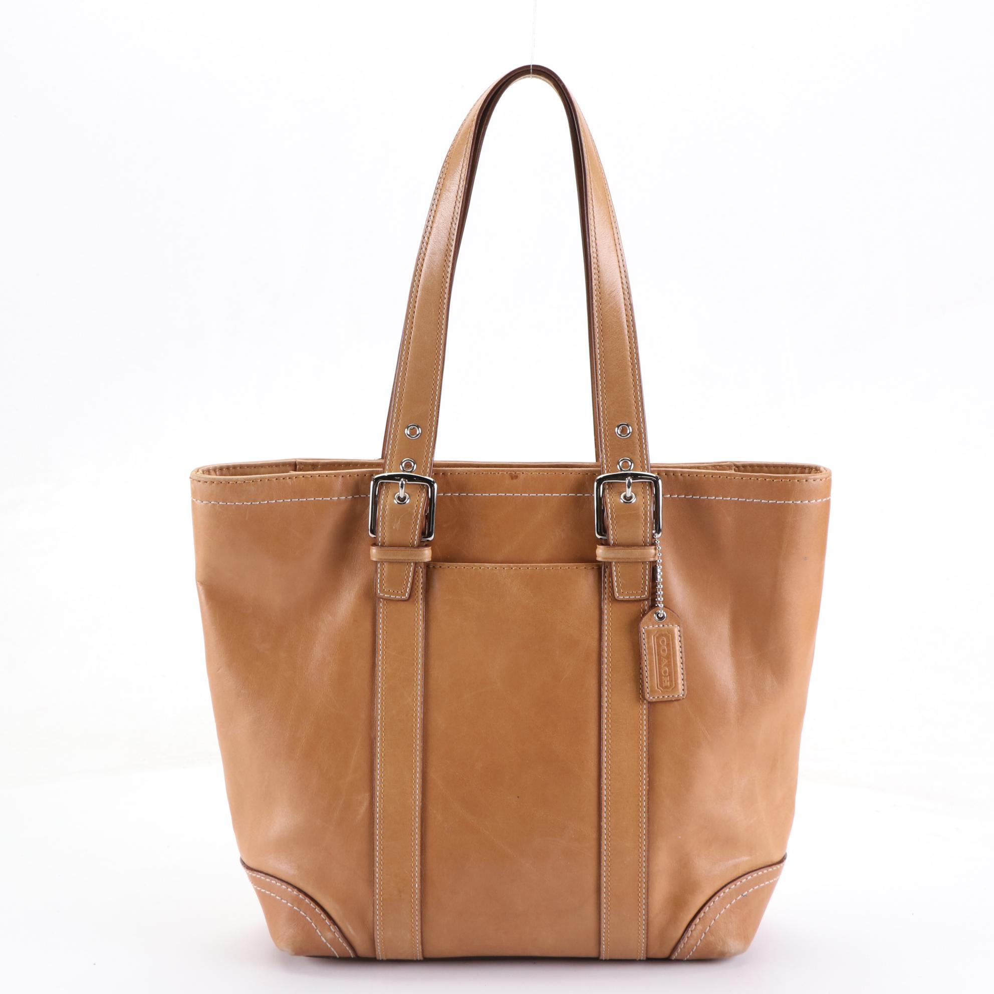 Coach Tote Bag Trio in Signature Canvas, Coated Canvas, and Tan Leather