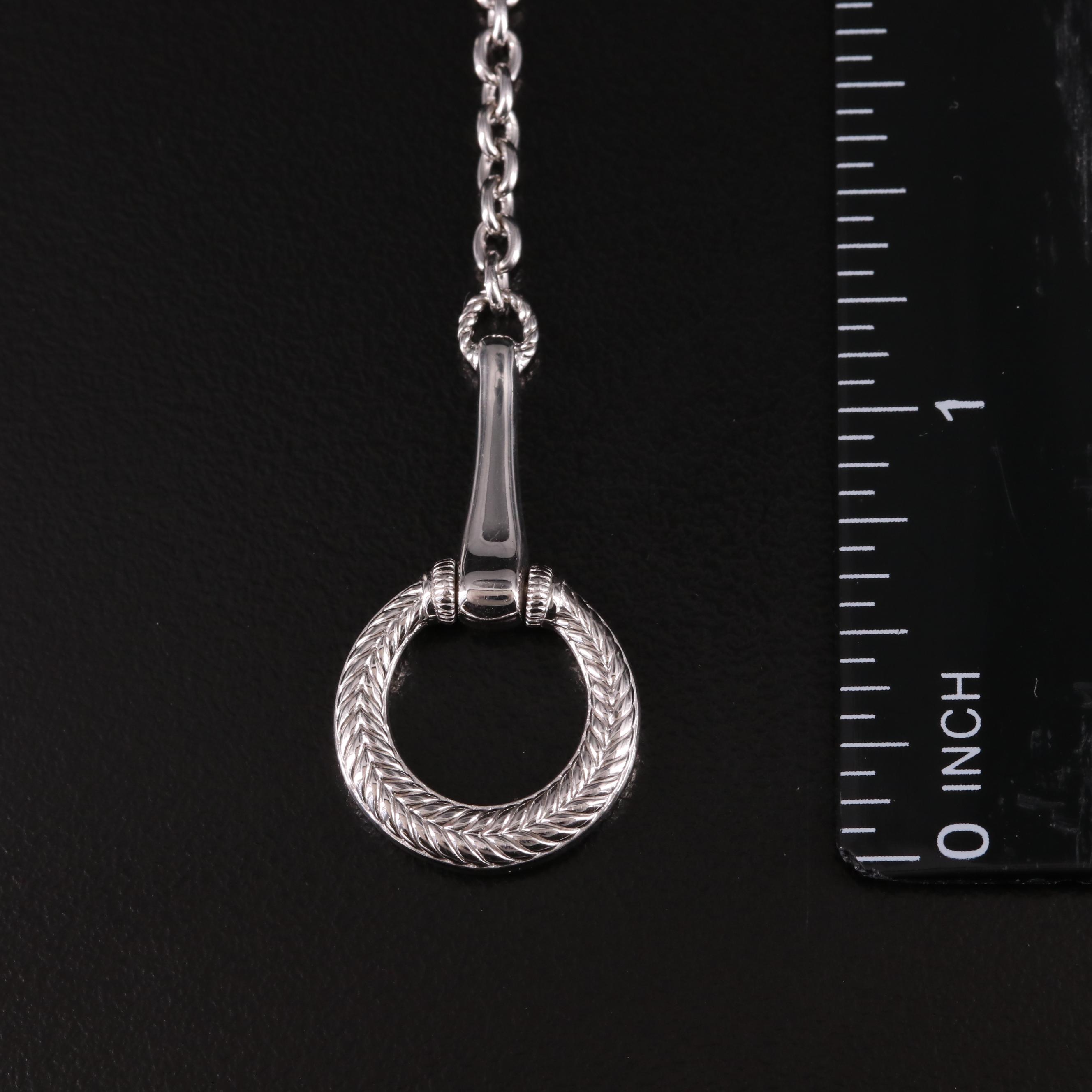 Judith Ripka Sterling Diamond Snaffel Bit Lariat Style Necklace