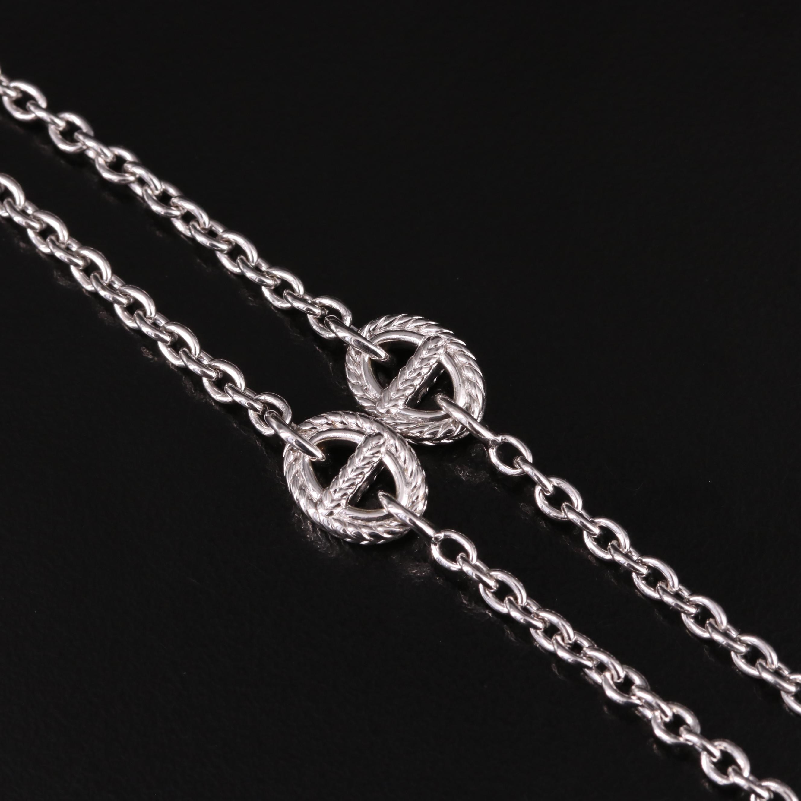 Judith Ripka Sterling Diamond Snaffel Bit Lariat Style Necklace