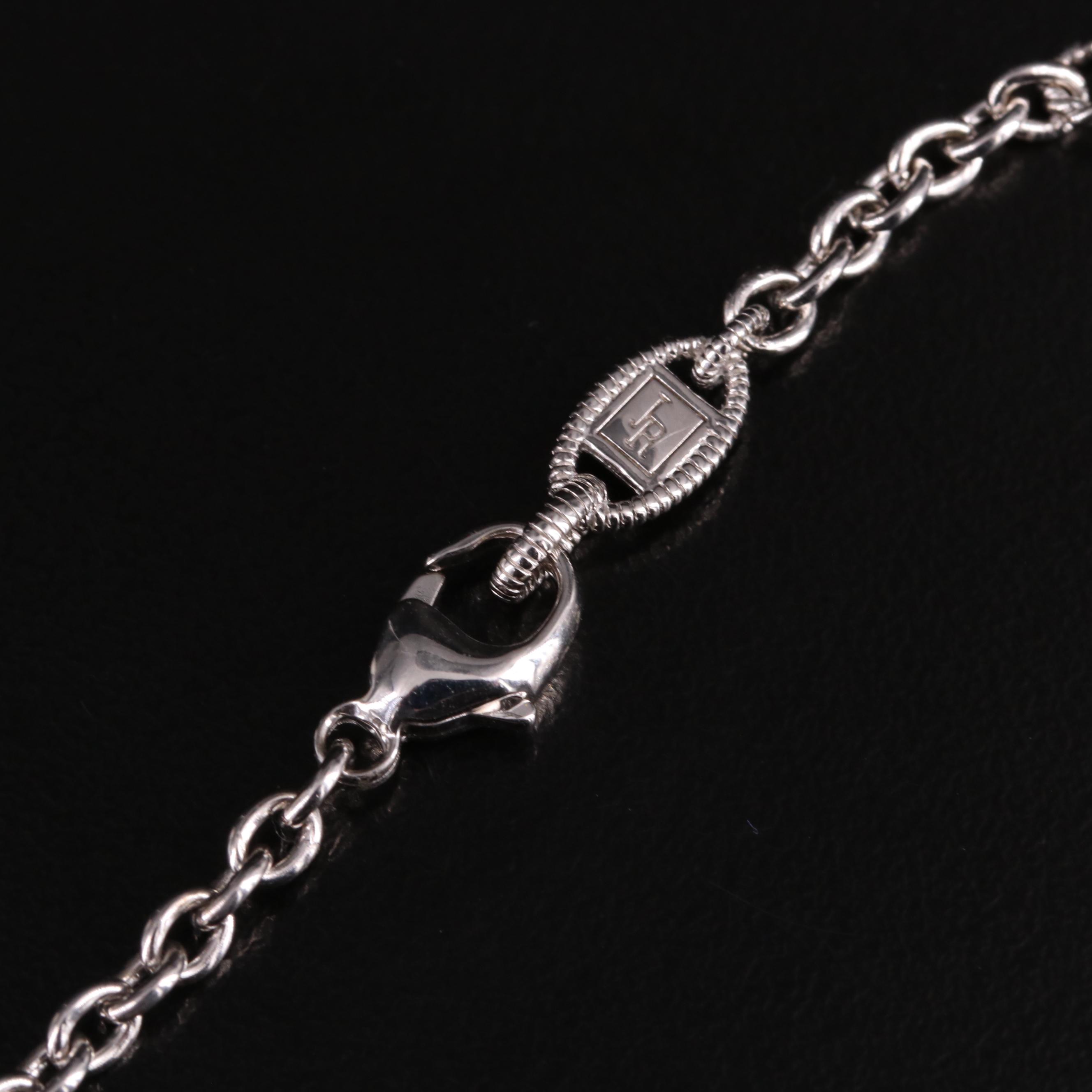 Judith Ripka Sterling Diamond Snaffel Bit Lariat Style Necklace