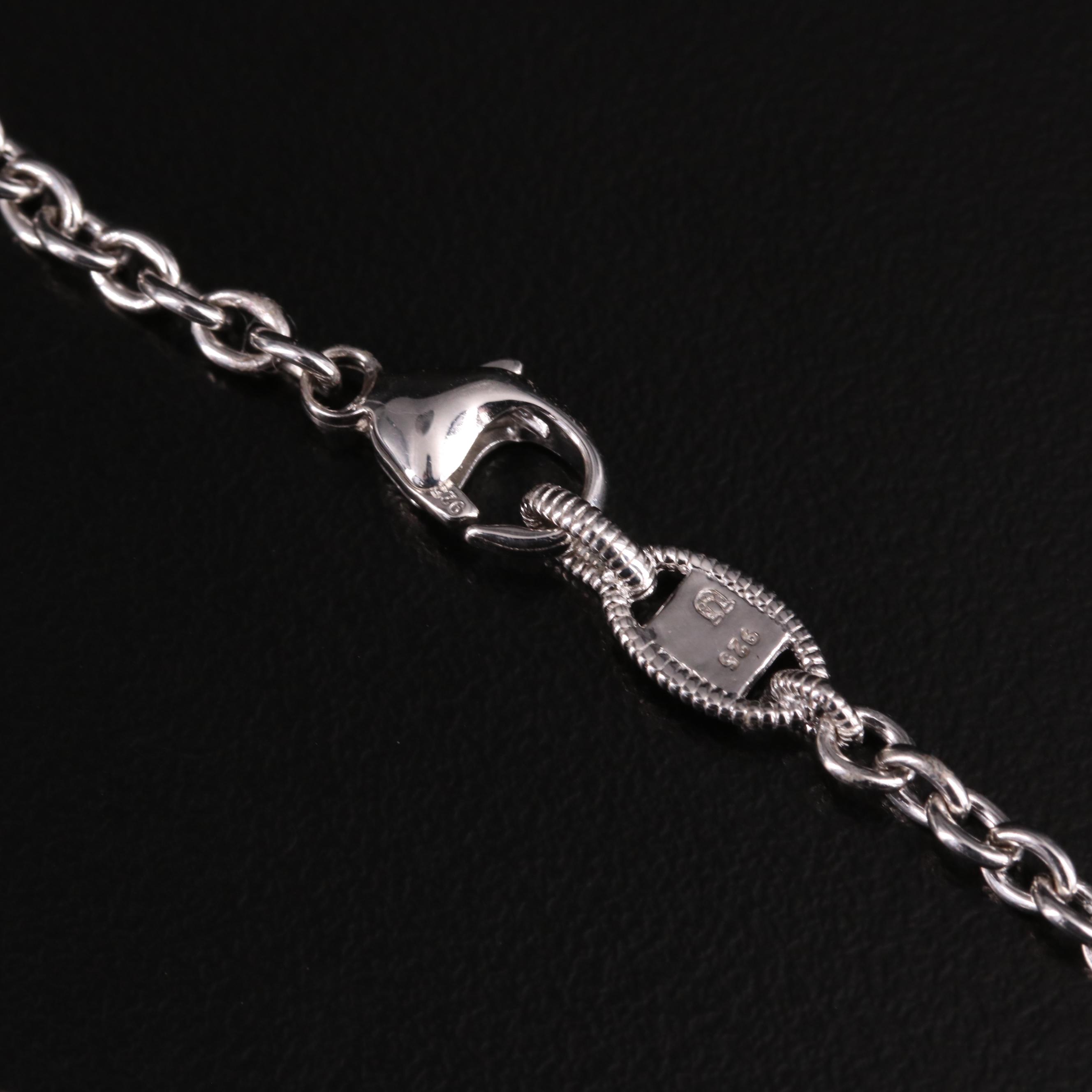 Judith Ripka Sterling Diamond Snaffel Bit Lariat Style Necklace