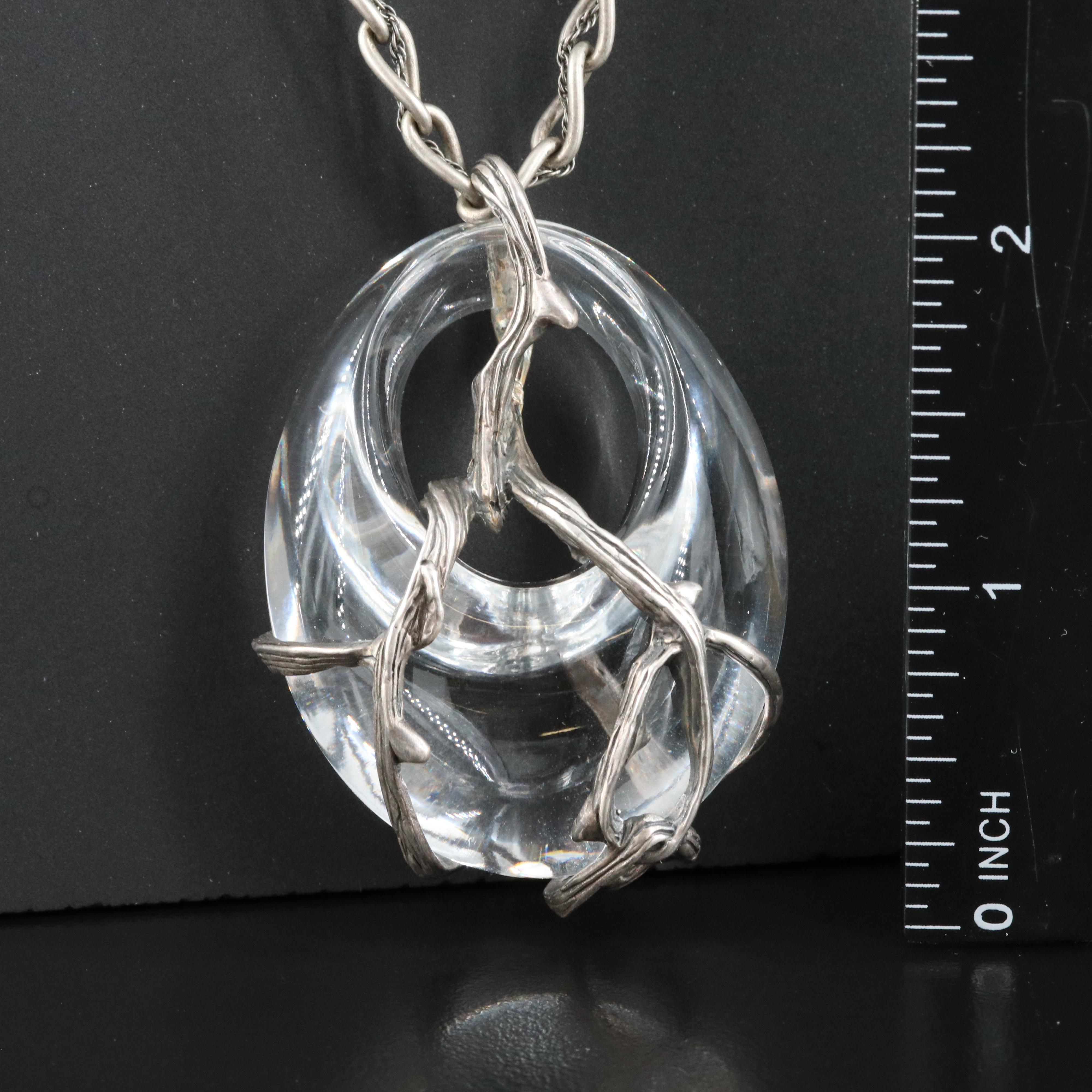 Lalique Sterling Crystal Necklace